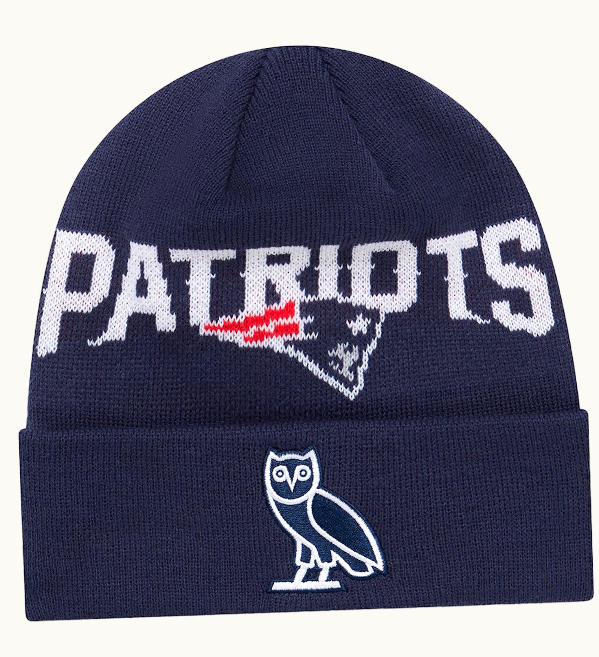 OVO OVO X NFL New England Patriots New Era Beanie Blue
