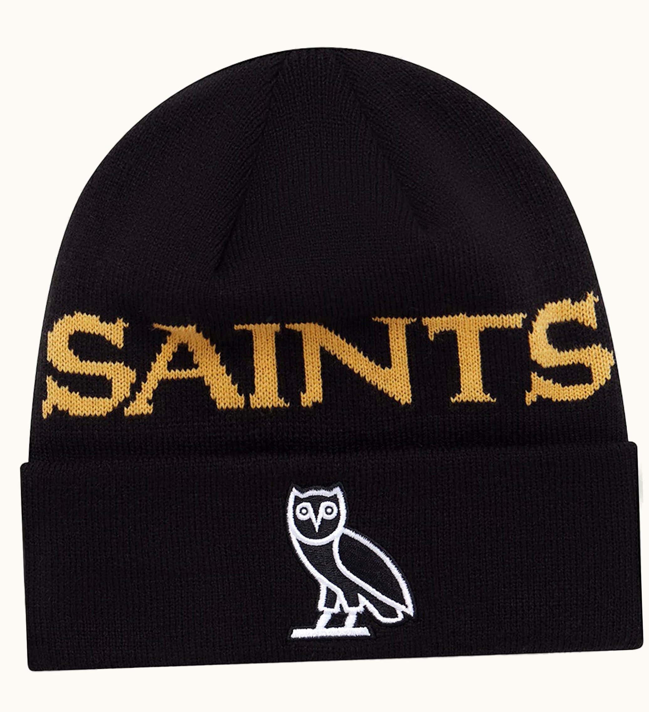 OVO OVO X NFL New Orleans Saints New Era Beanie Black