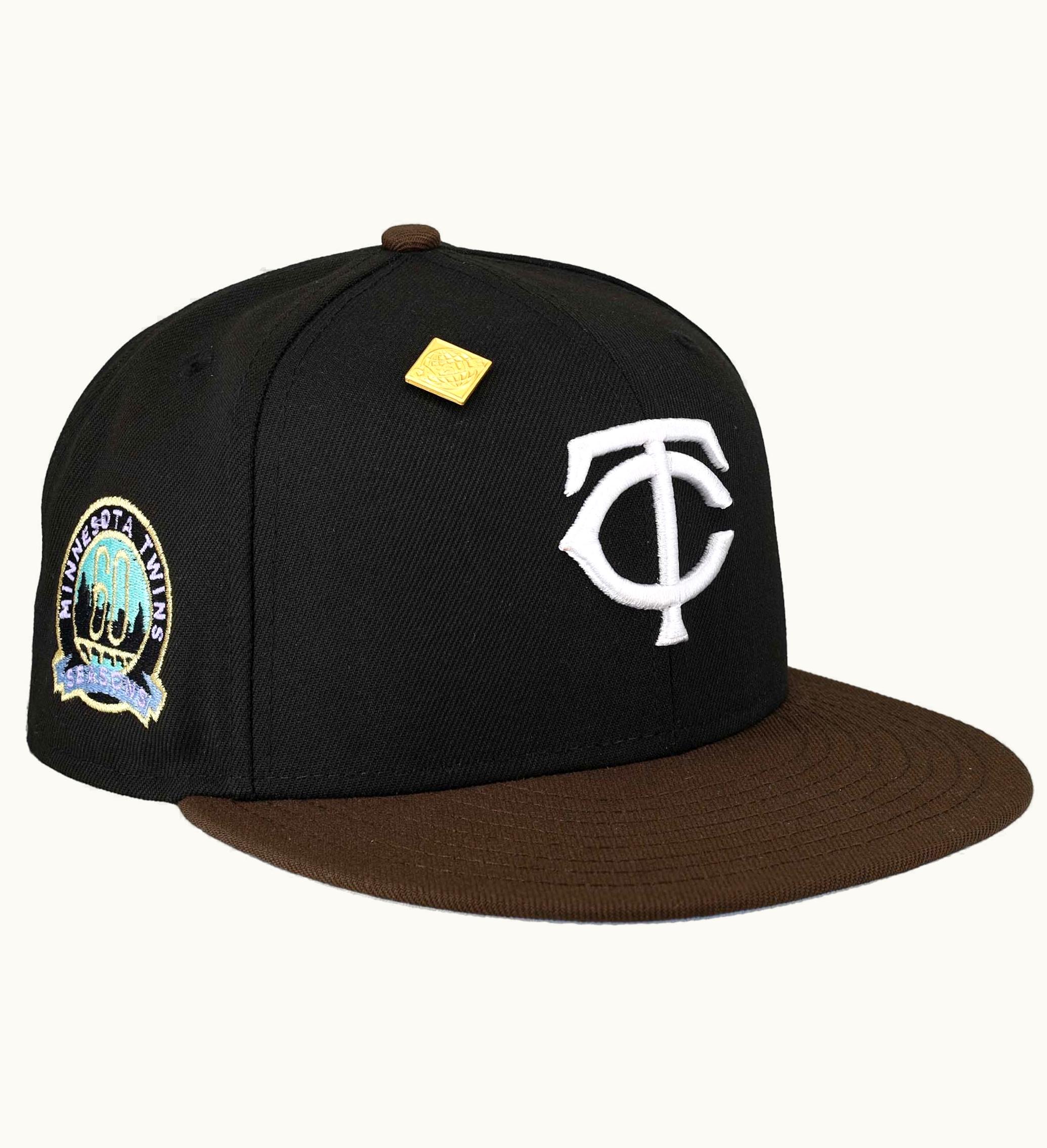 New Era New Era Minnesota Twins Capsule Vintage Collection 60 Seasons Patch 59fifty Fitted Hat Black Blue