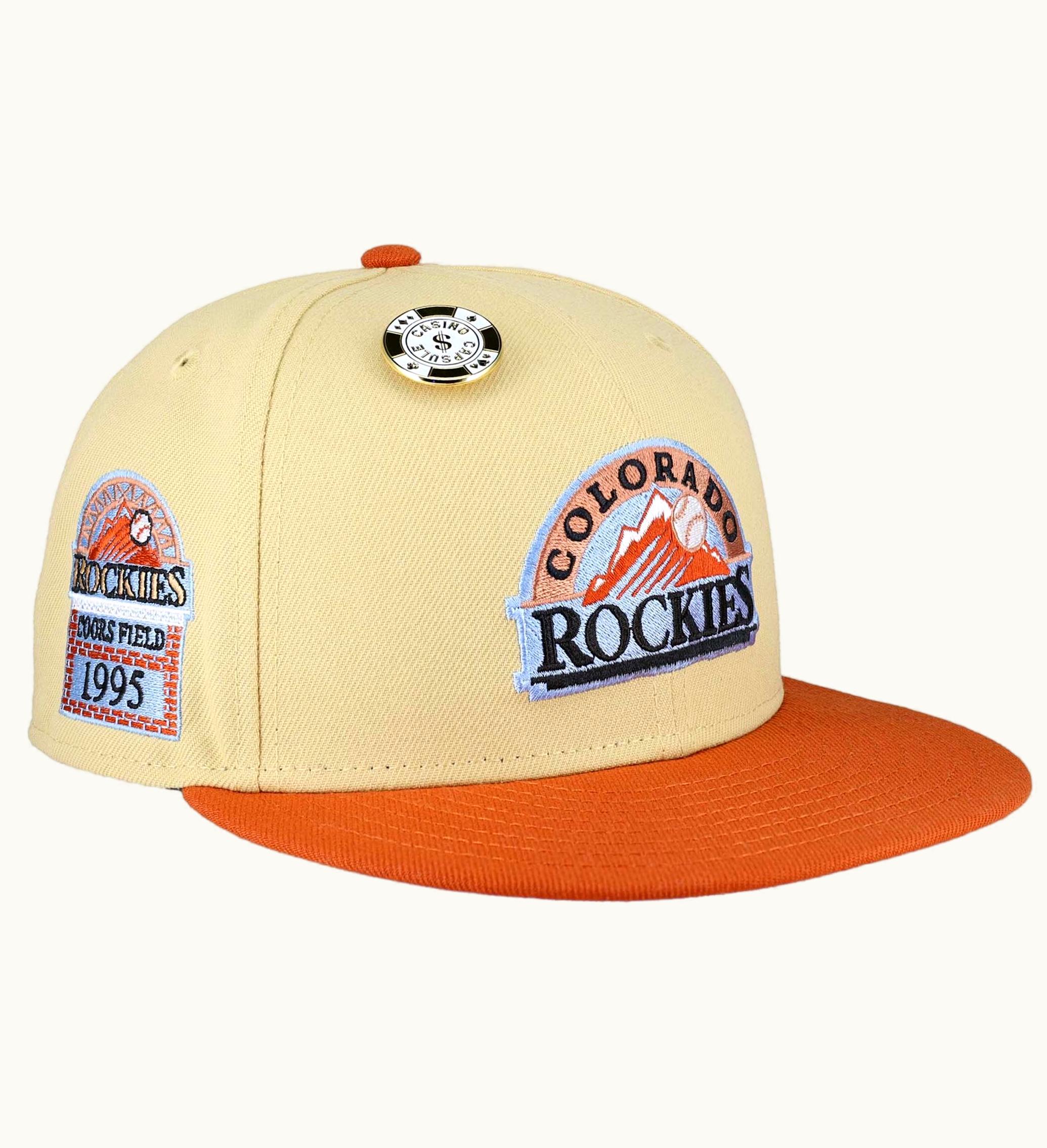 New Era New Era Colorado Rockies Vegas Gold Collection Coors Field Patch 59fifty Fitted Hat Tan Grey