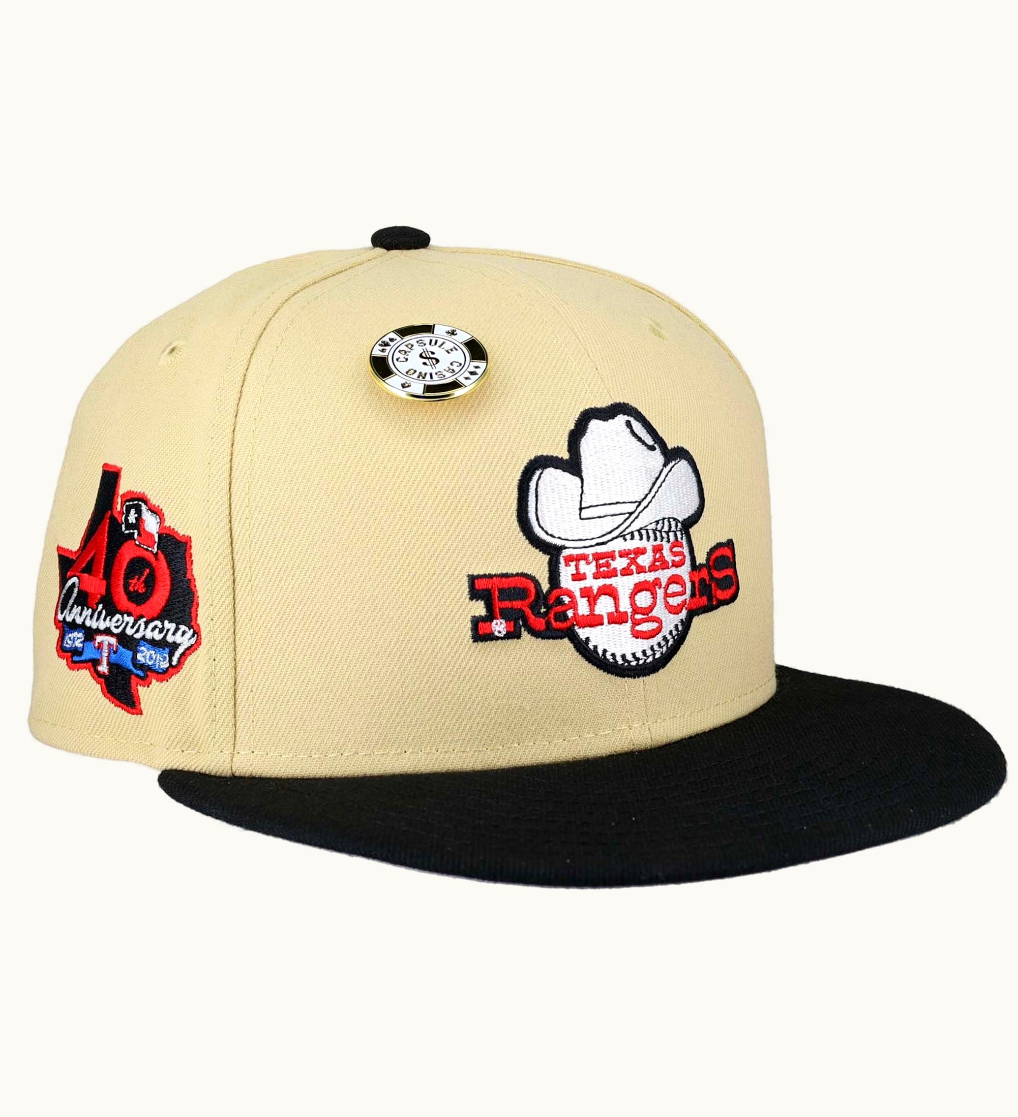 New Era New Era Texas Rangers Vegas Gold Collection 40th Anniversary Patch 59fifty Fitted Hat Tan Grey