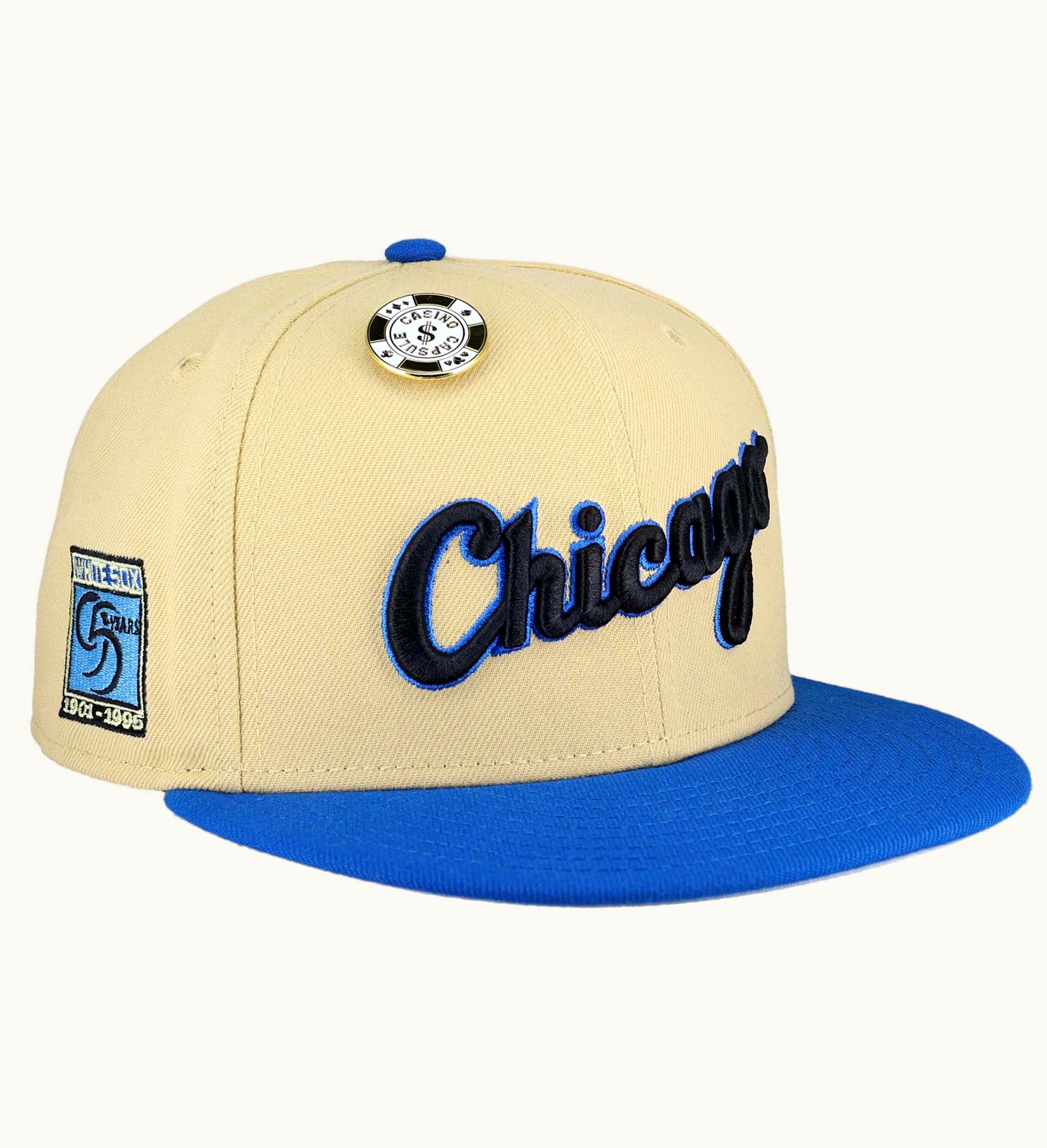 New Era New Era Chicago White Sox Vegas Gold Collection 95 Years Patch 59fifty Fitted Hat Tan Grey