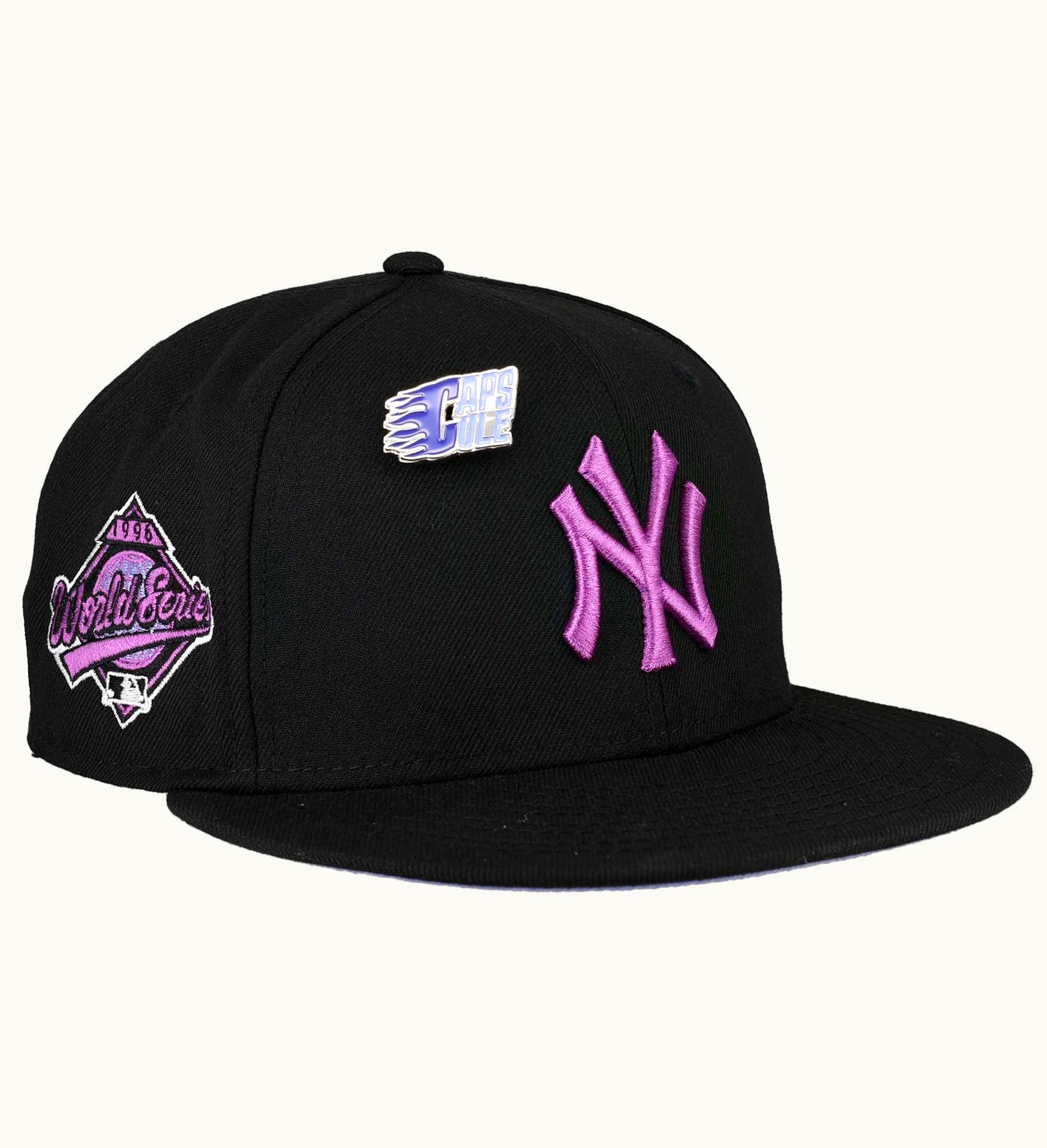 New Era New Era New York Yankees Capsule Purple Punch 1996 World Series Patch 59fifty Fitted Hat Black Lavender