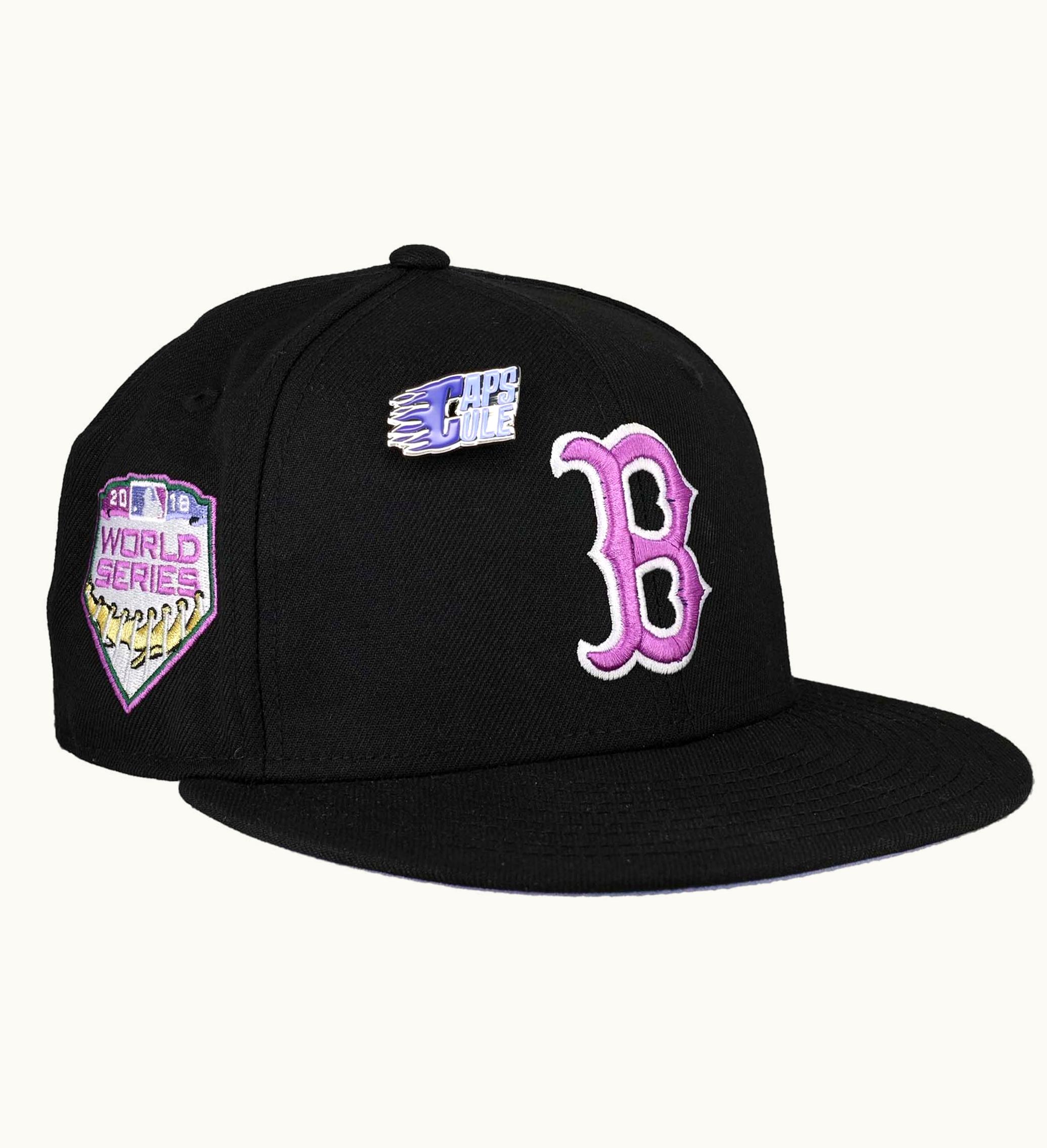 New Era New Era Boston Red Sox Capsule Purple Punch 2018 World Series Patch 59fifty Fitted Hat Black Lavender