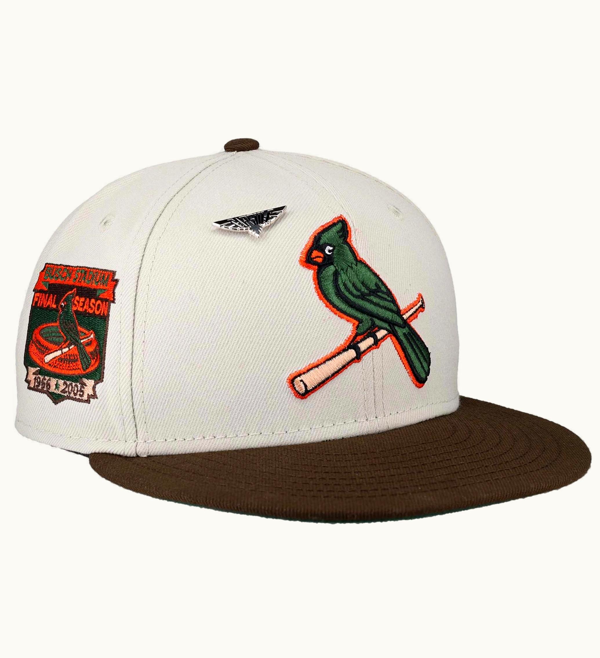 New Era New Era St Louis Cardinals Capsule Bird Collection Busch Stadium Patch 59fifty Fitted Hat Tan Green