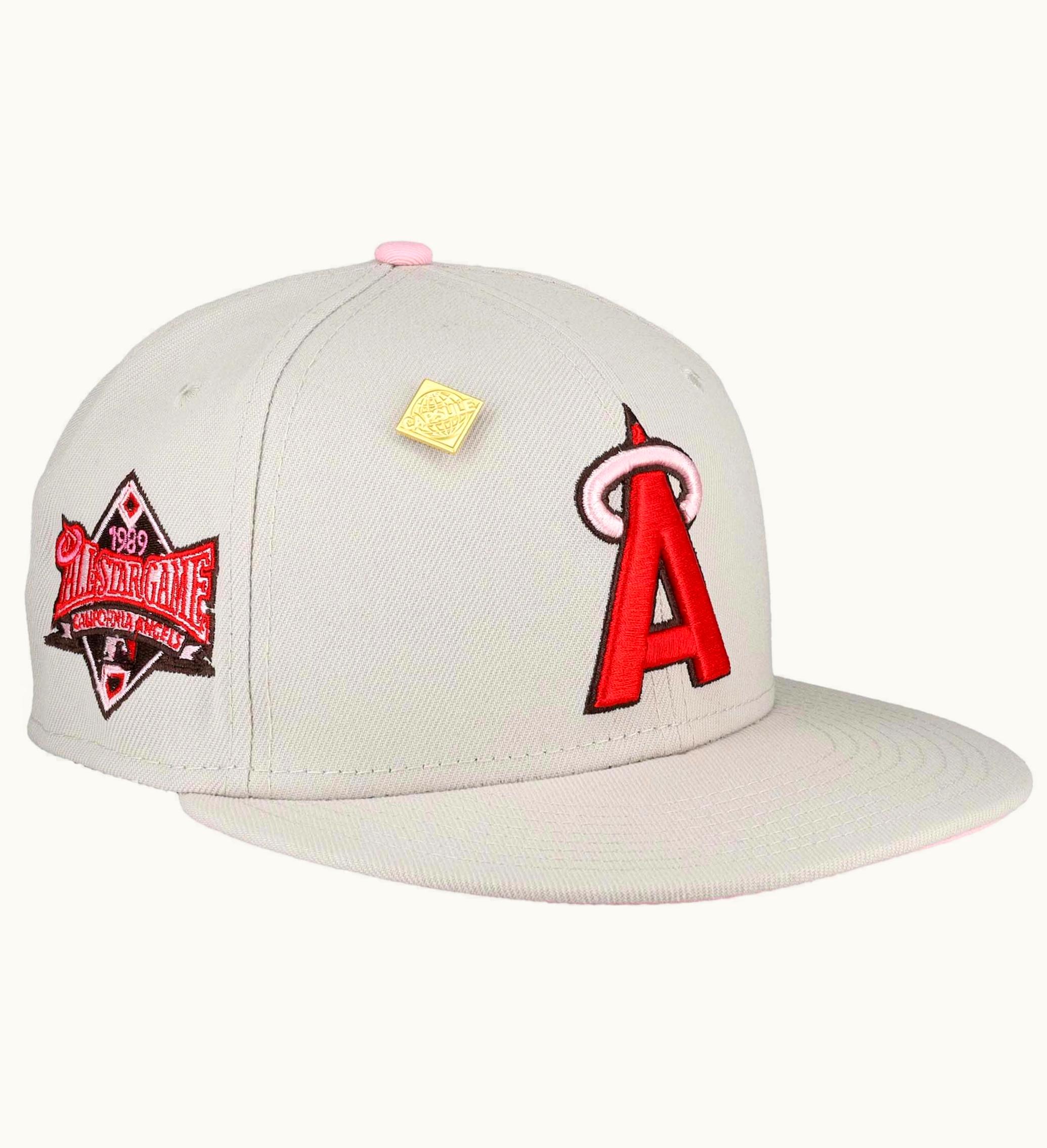 New Era New Era Anaheim Angels Capsule Valentines Day 1989 All Star Game Patch 59fifty Fitted Hat Tan Pink