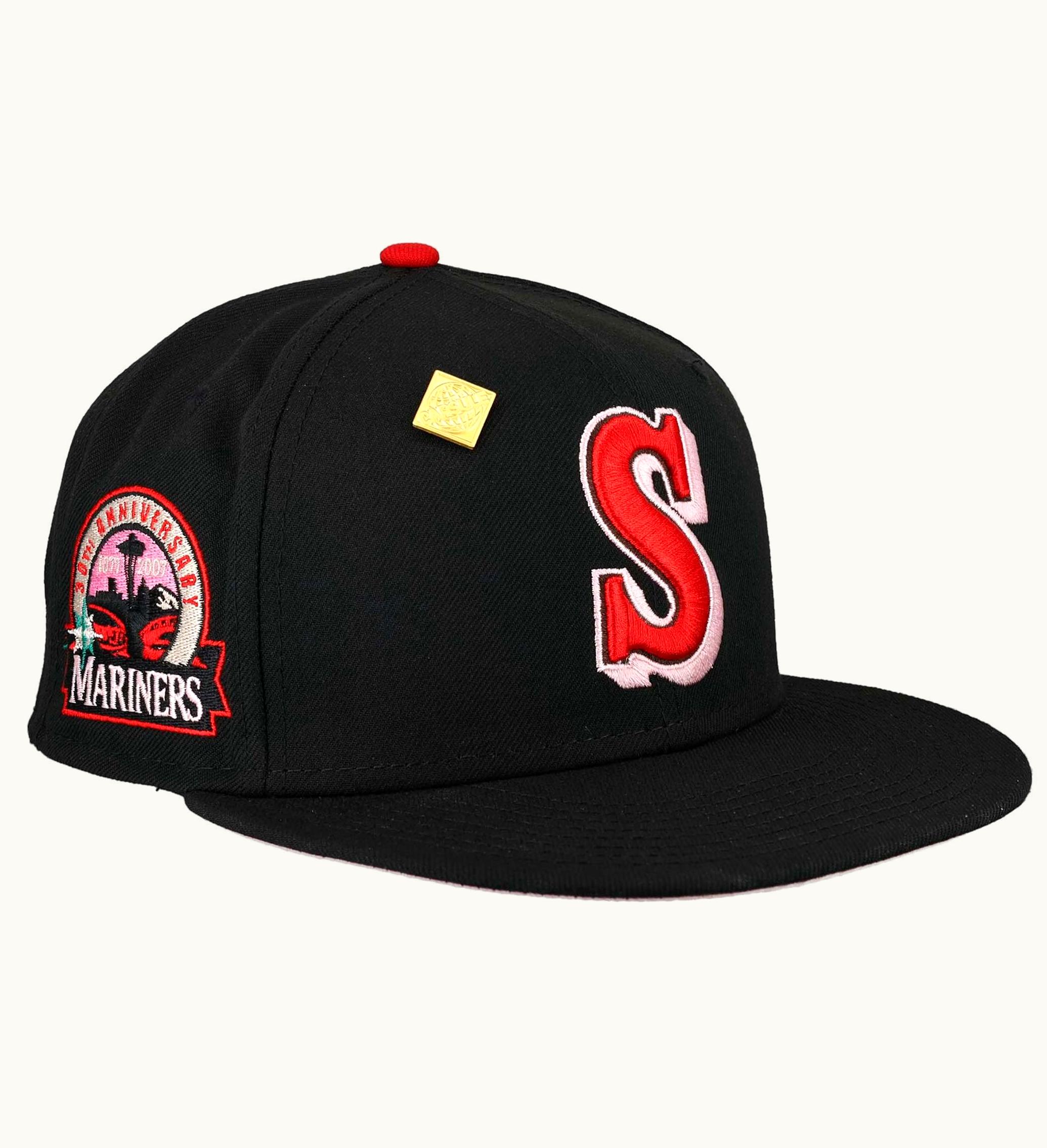 New Era New Era Seattle Mariners Capsule Valentines Day 30th Anniversary Patch 59fifty Fitted Hat Black Pink
