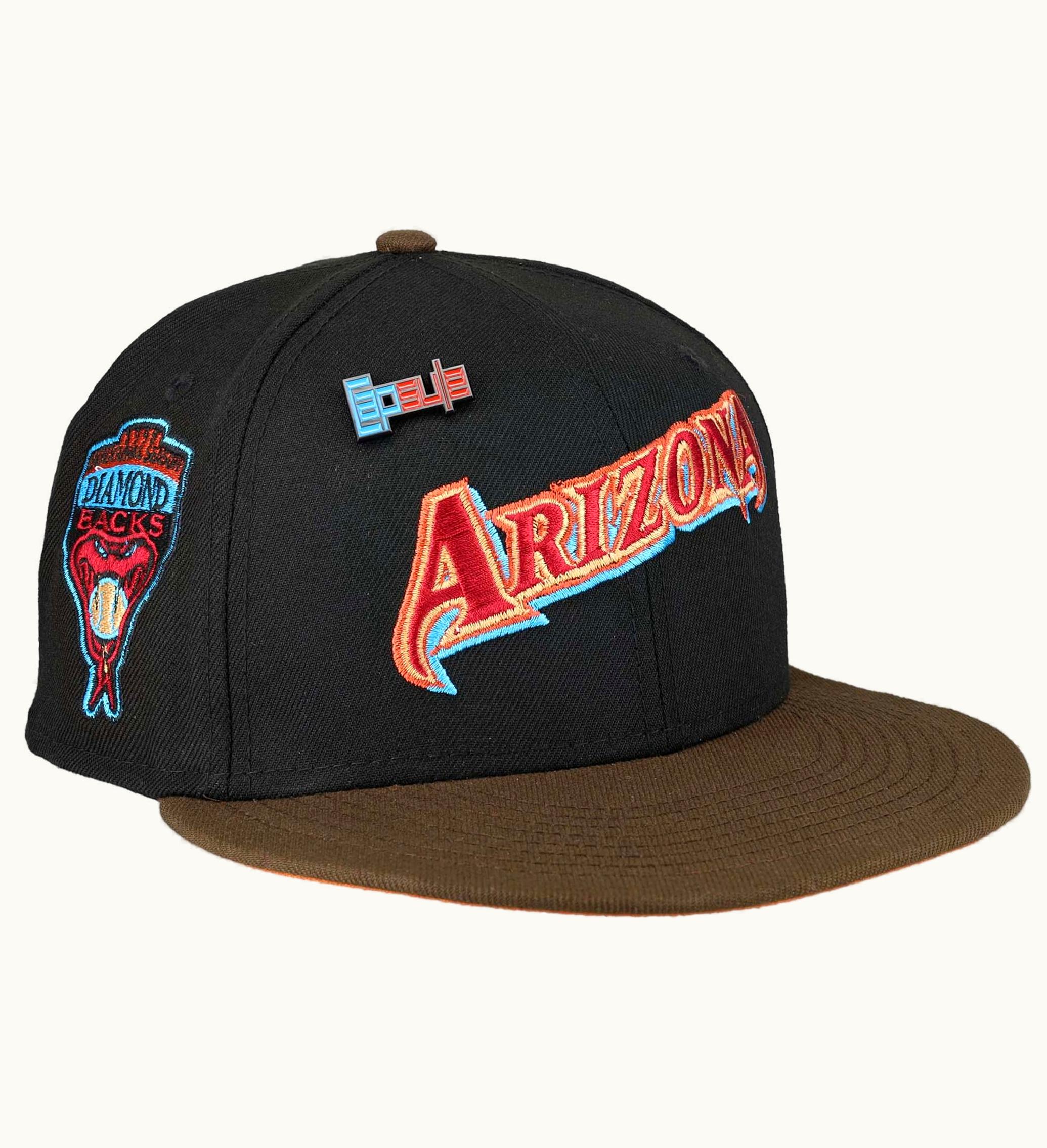 New Era New Era Arizona Diamondback Capsule Nos Collection 1998 Inaugural Season Patch 59fifty Fitted Hat Black Orange