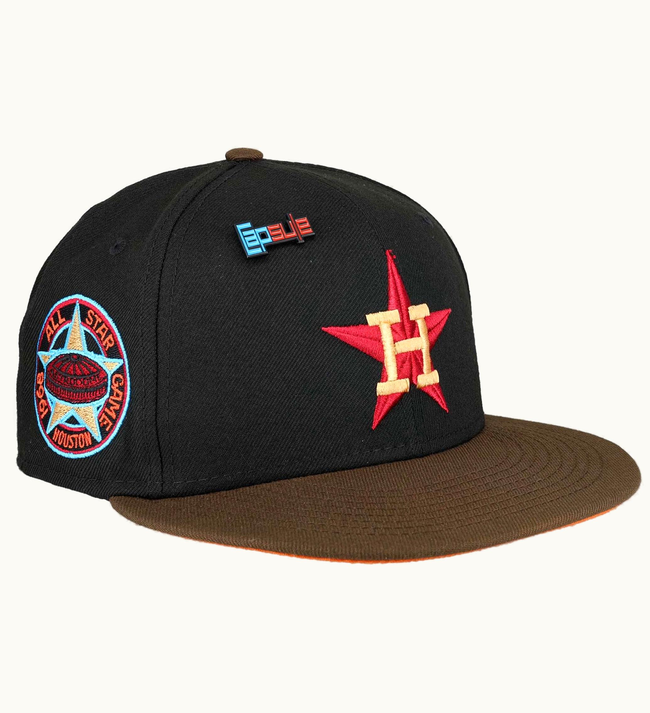 New Era New Era Houston Astros Capsule Nos Collection 1968 All Star Game Patch 59fifty Fitted Hat Black Orange