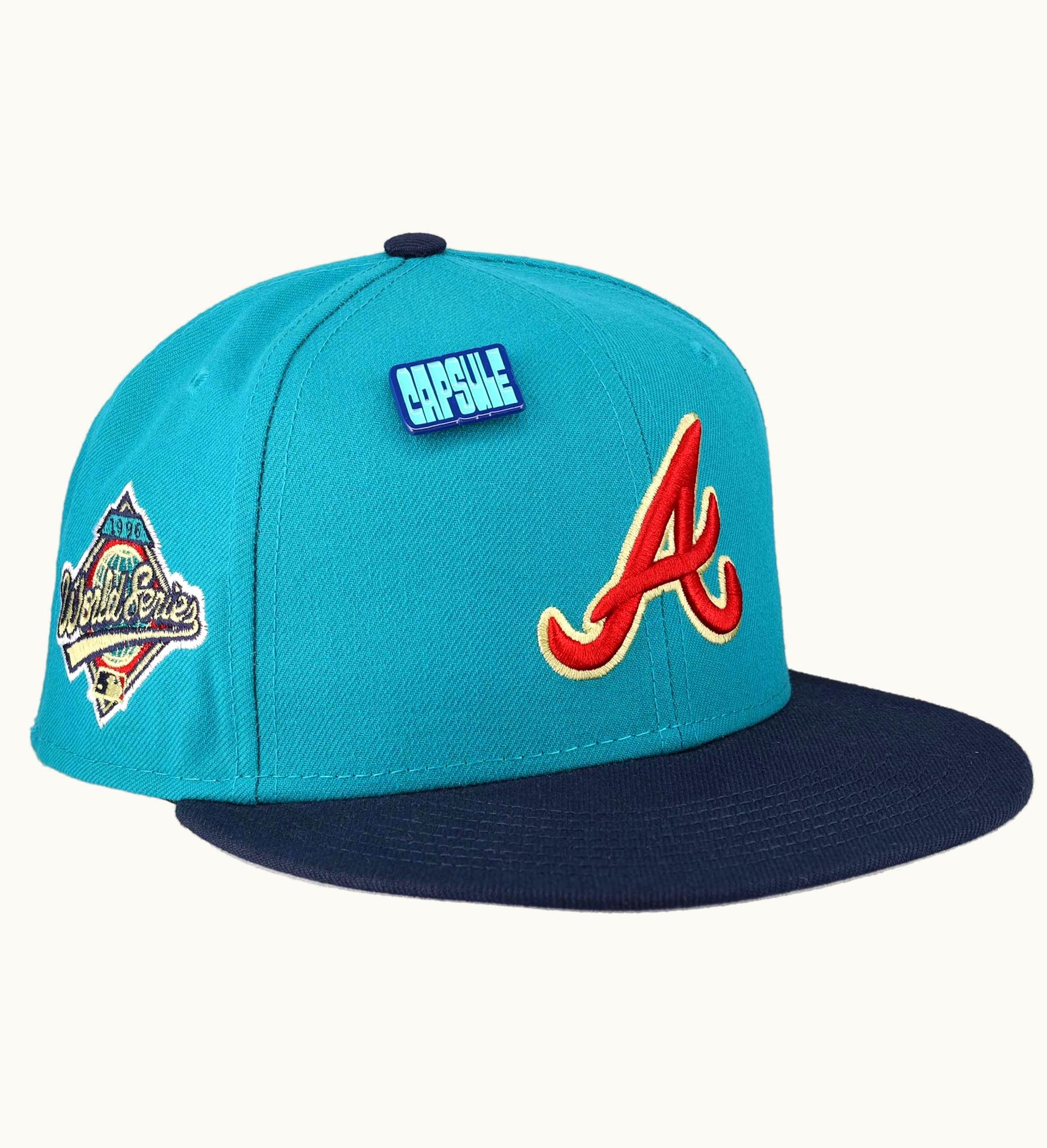 New Era New Era Atlanta Braves Capsule Teal Collection 1996 World Series 59fifty Fitted Hat Teal Grey