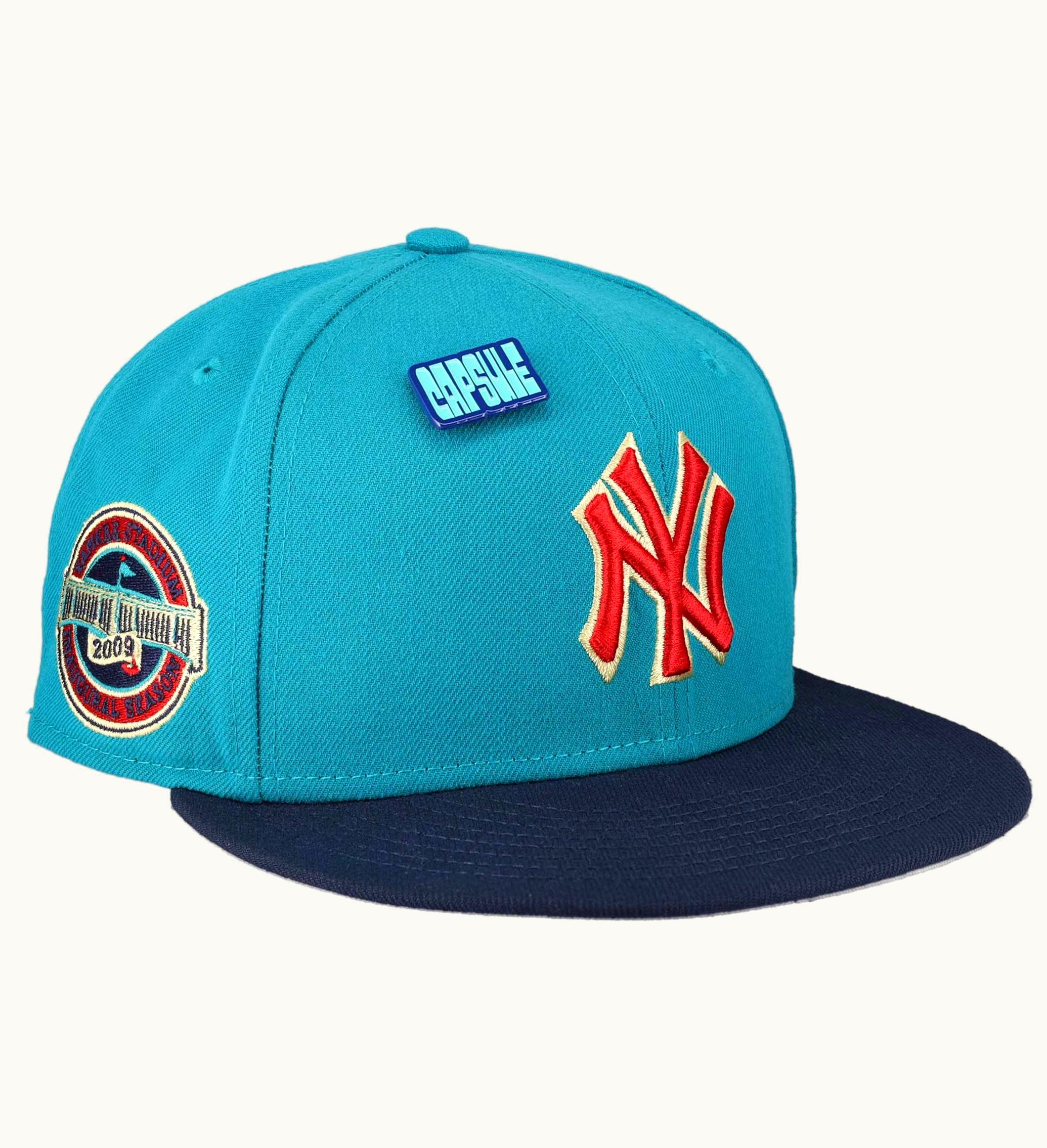 New Era New Era New York Yankees Capsule Teal Collection 2009 Inaugural Season 59fifty Fitted Hat Teal Grey