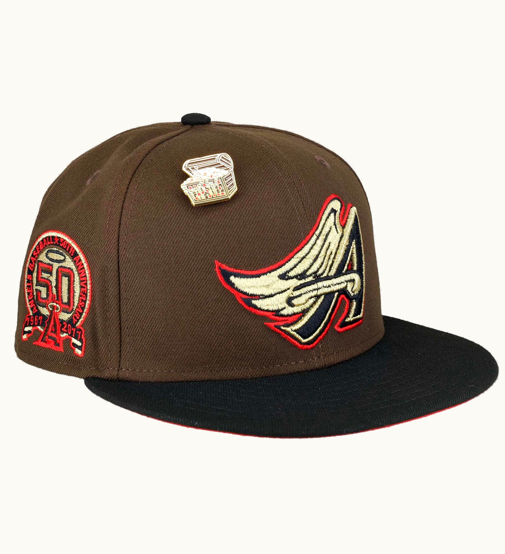 New Era New Era Anaheim Angels Capsule Buried Treasure 50th Anniversary 59fifty Fitted Hat Brown Red