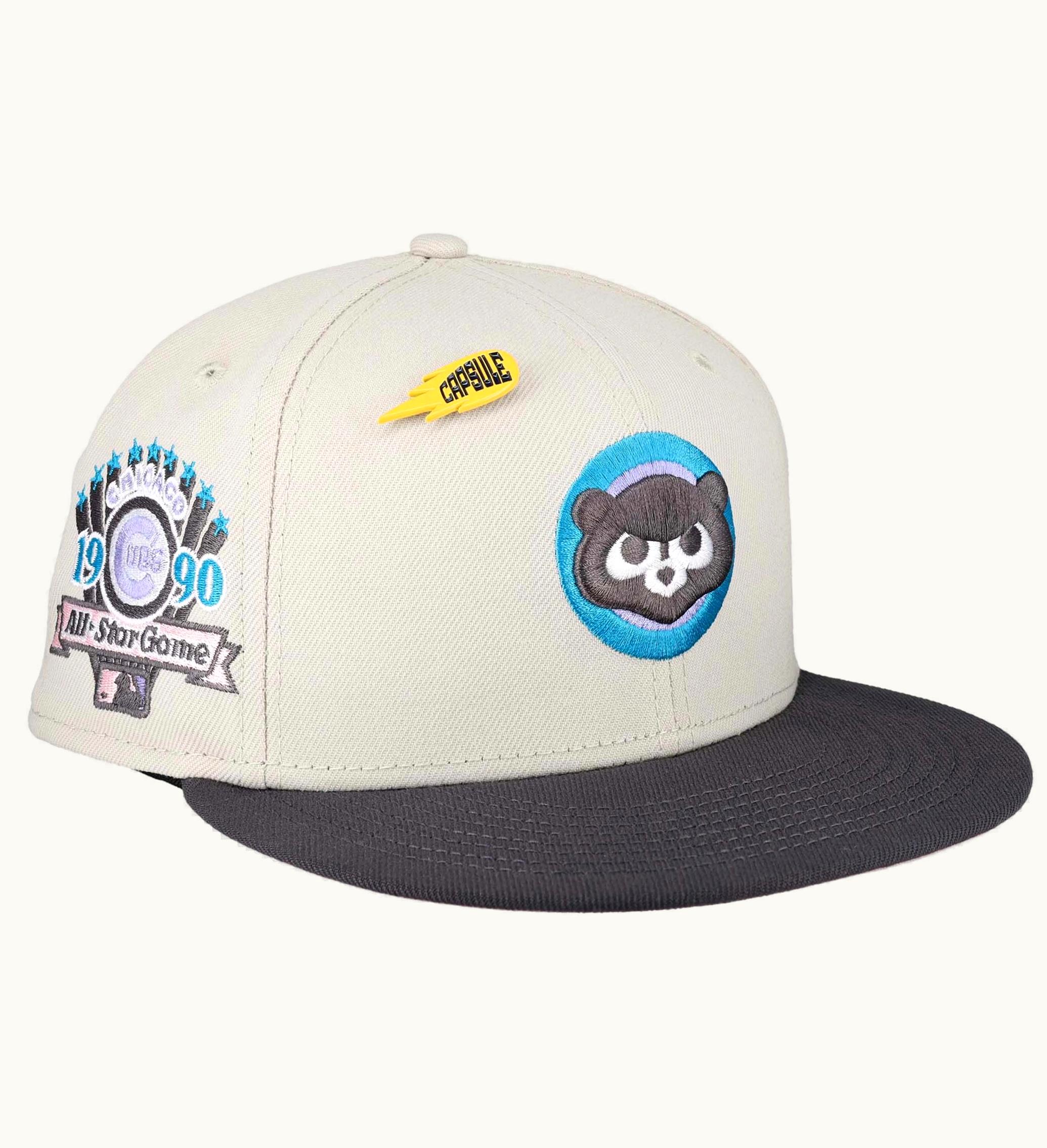 New Era New Era Chicago Cubs Capsule Comet Collection 1990 All Star Game 59fifty Fitted Hat Grey Pink