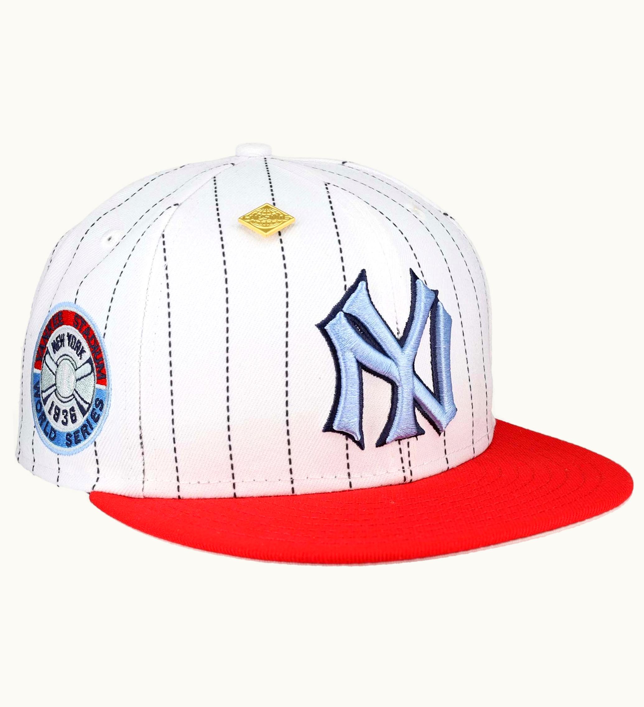 New Era New Era New York Yankees Pinstripe 1936 World Series 59fifty Fitted Hat White Grey