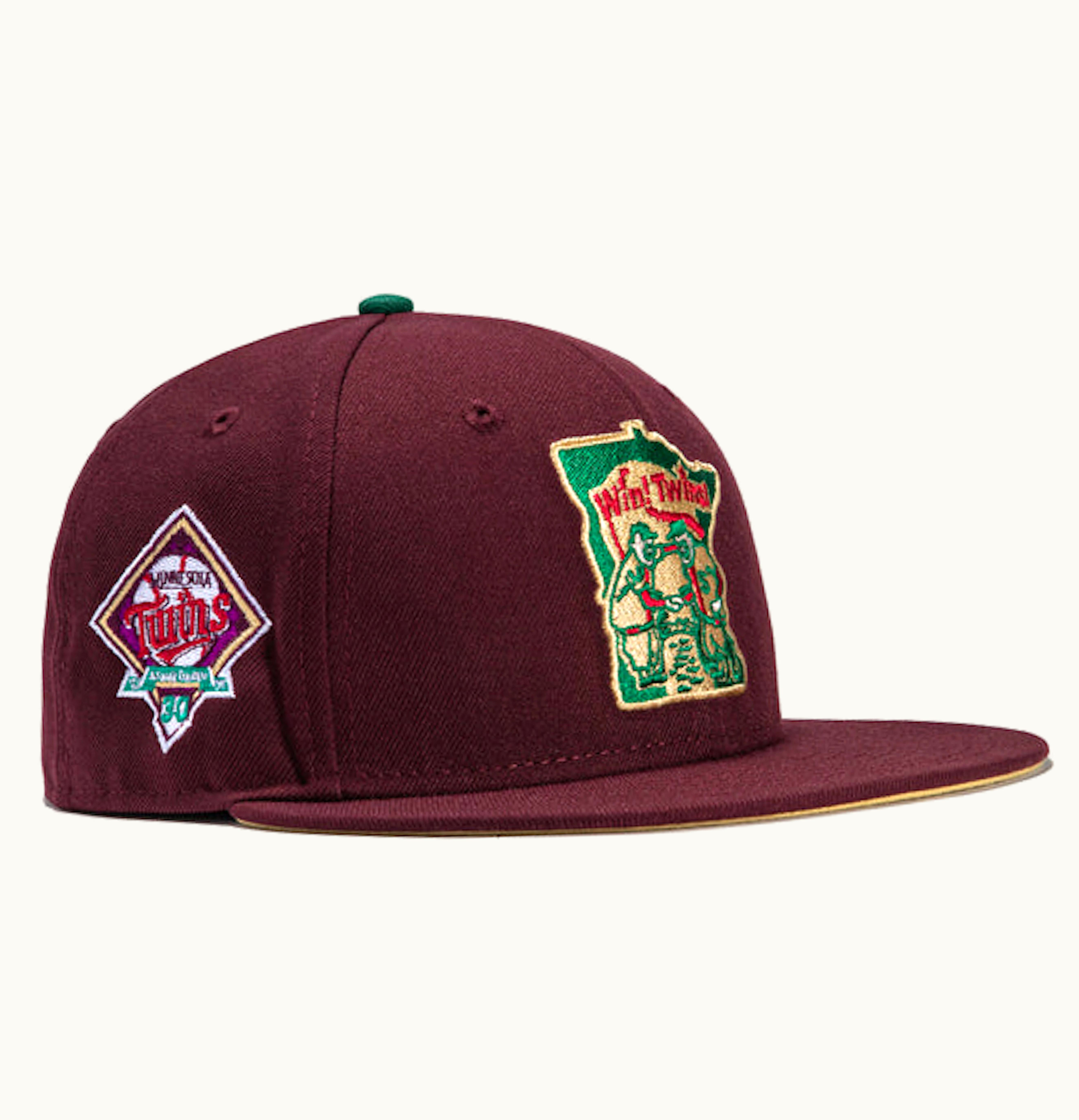 New Era X Hat Club Exclusive Cereal Pack Bonus Flavors Minnesota Twins 30th Anniversary Patch 59fifty Fitted Hat Maroon