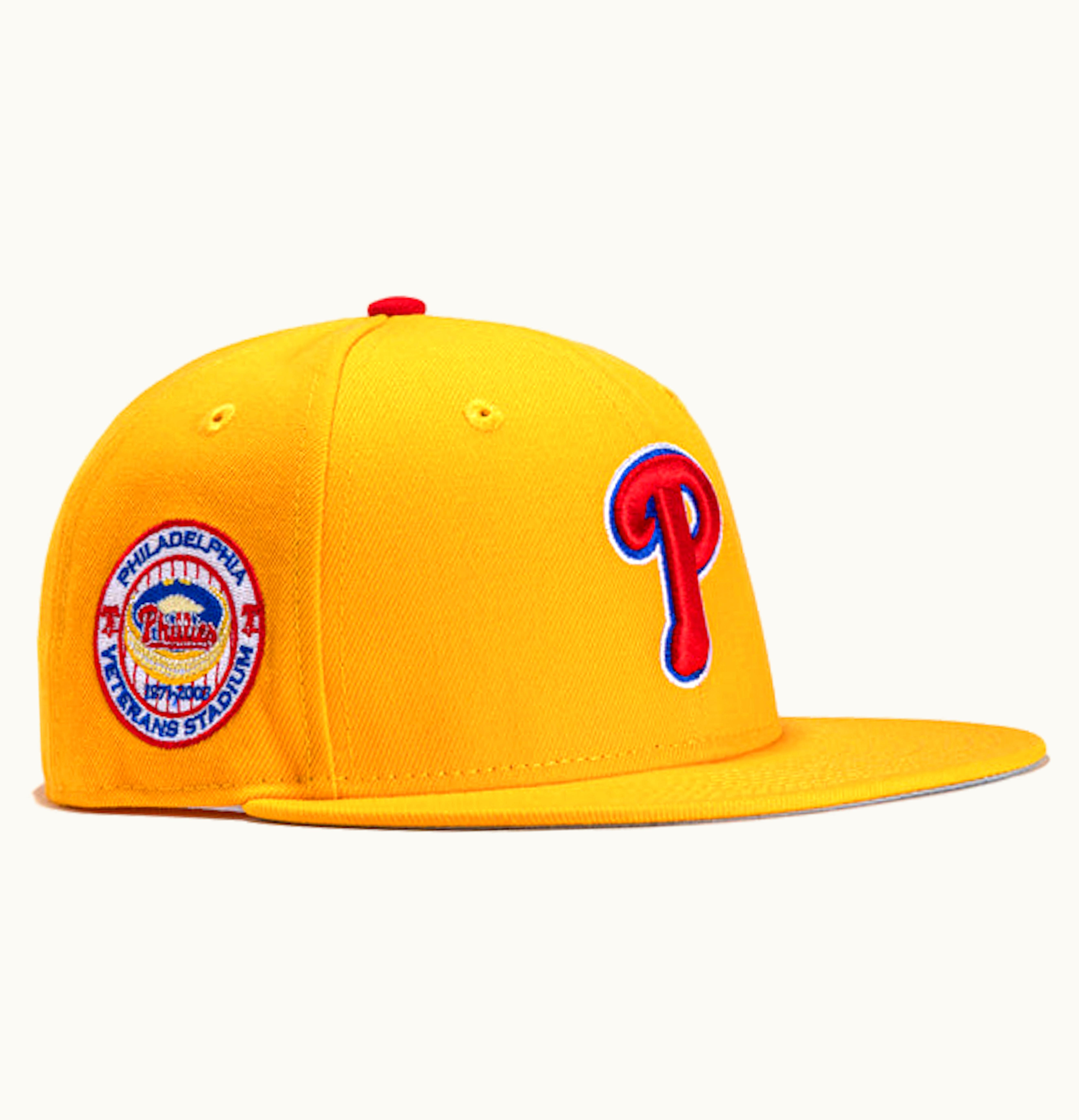 New Era X Hat Club Exclusive Cereal Pack Bonus Flavors Philadelphia Phillies Veterans Stadium Patch 59fifty Fitted Hat Gold