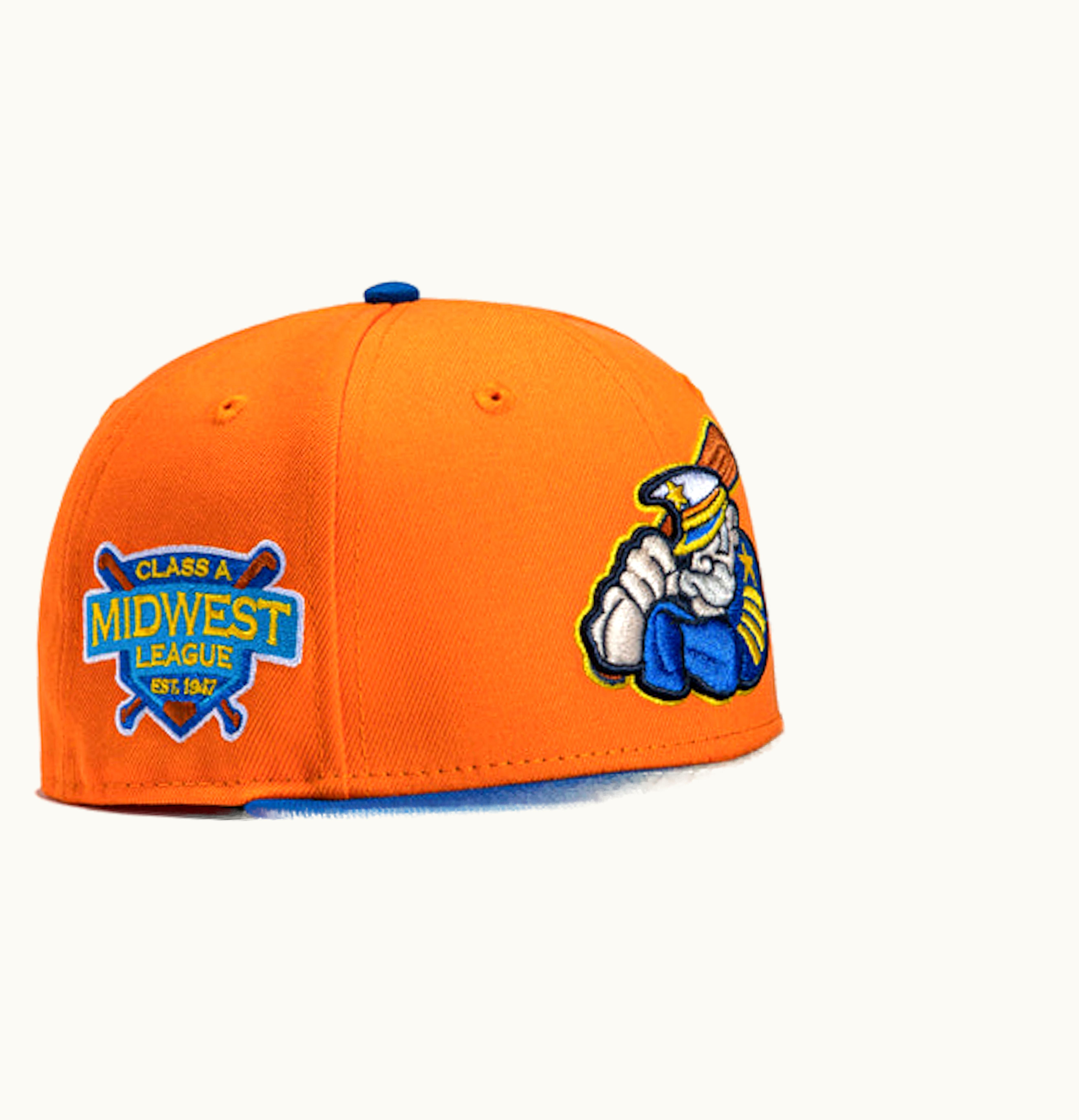 New Era X Hat Club Exclusive Cereal Pack Bonus Flavors Lake County Captains Midwest League Patch 59fifty Fitted Hat Light Orange Royal