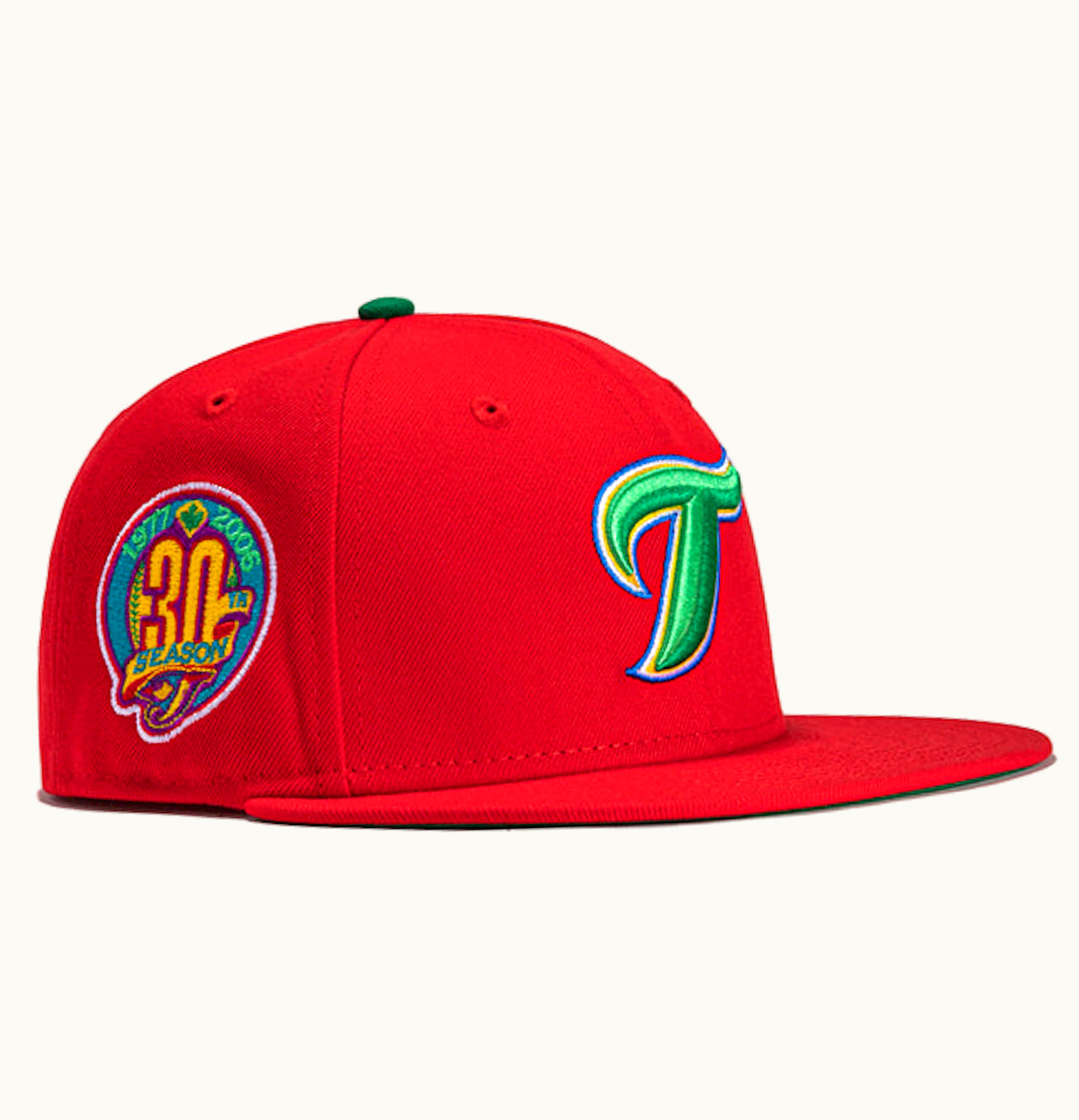 New Era X Hat Club Exclusive Cereal Pack Bonus Flavors Toronto Blue Jays 30th Anniversary Patch Alternate 59fifty Fitted Hat Red