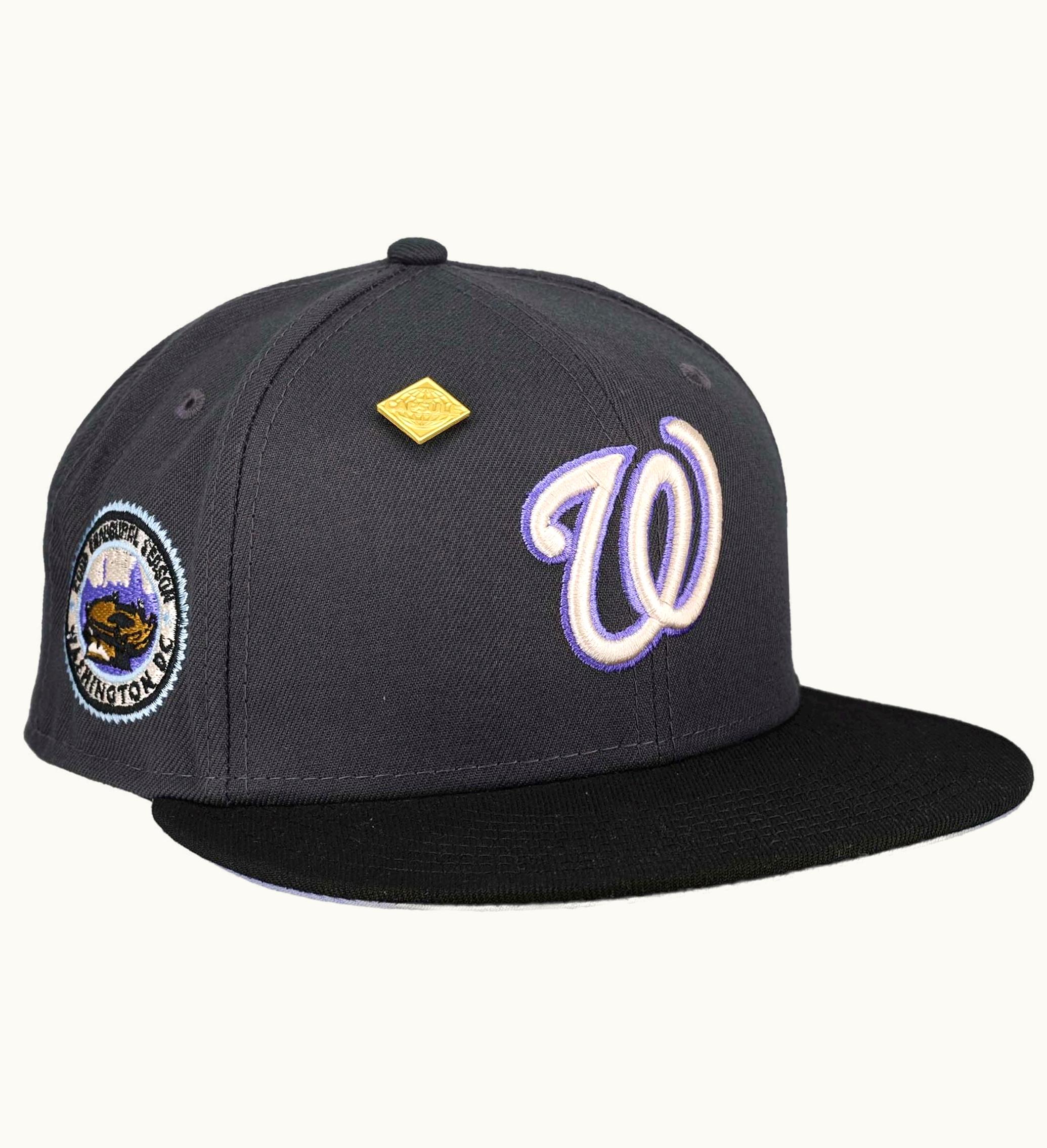 New Era Washington Nationals 2008 Inaugural Season Capsule Hats Exclusive 59fifty Fitted Hat Grey Lavender