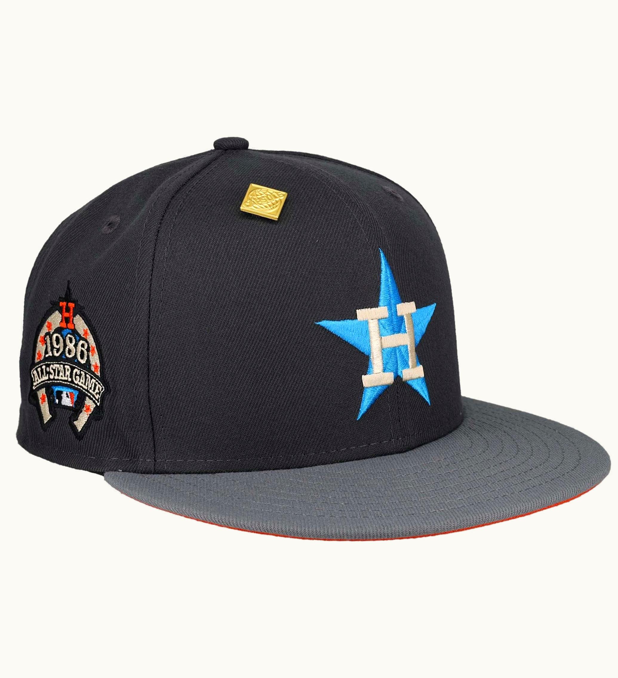 New Era New Era Houston Astros 1986 All Star Game Capsule Hats Exclusive 59fifty Fitted Hat Grey Orange
