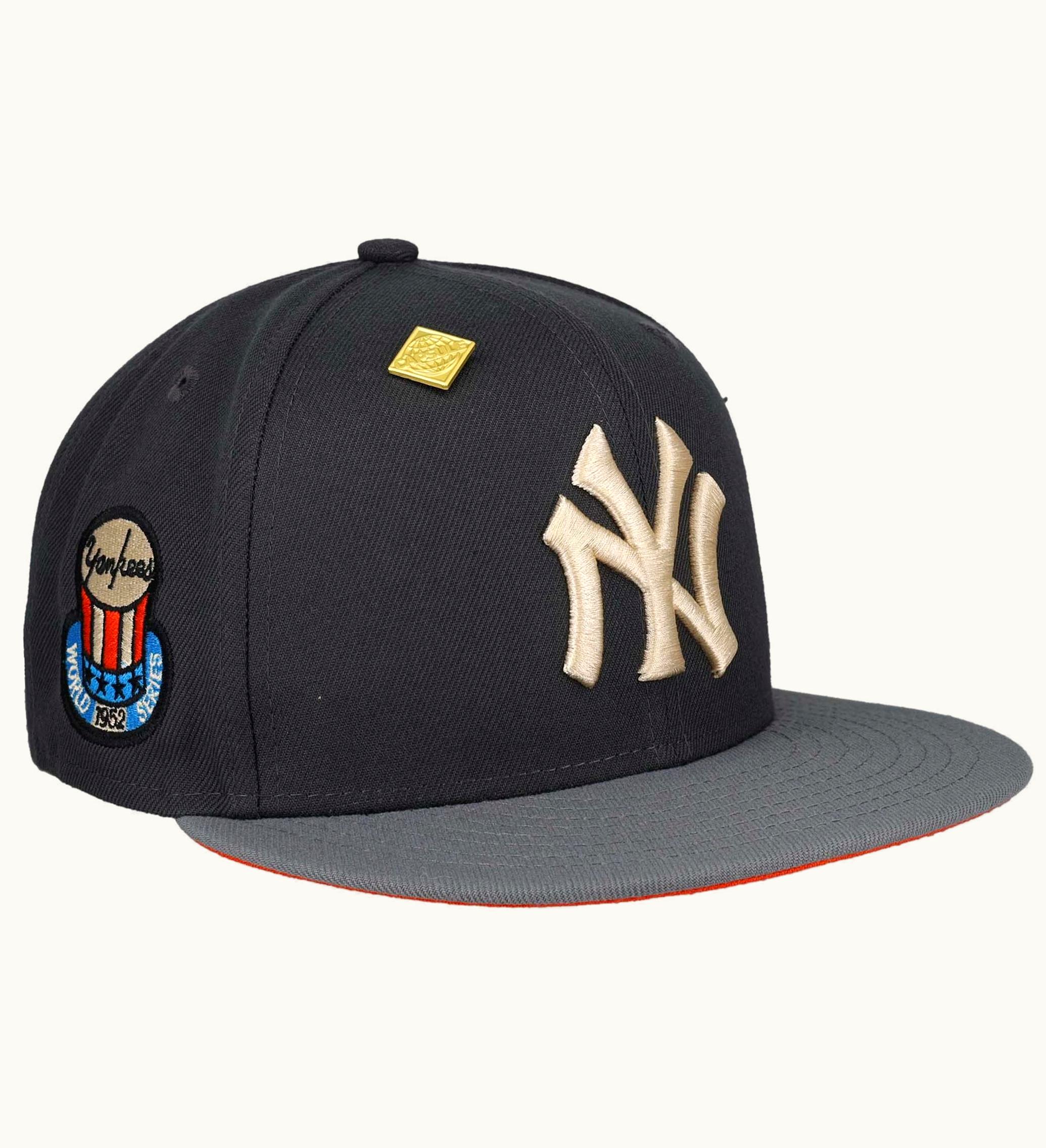 New Era New Era New York Yankees 1952 World Series Capsule Hats Exclusive 59fifty Fitted Hat Grey Orange