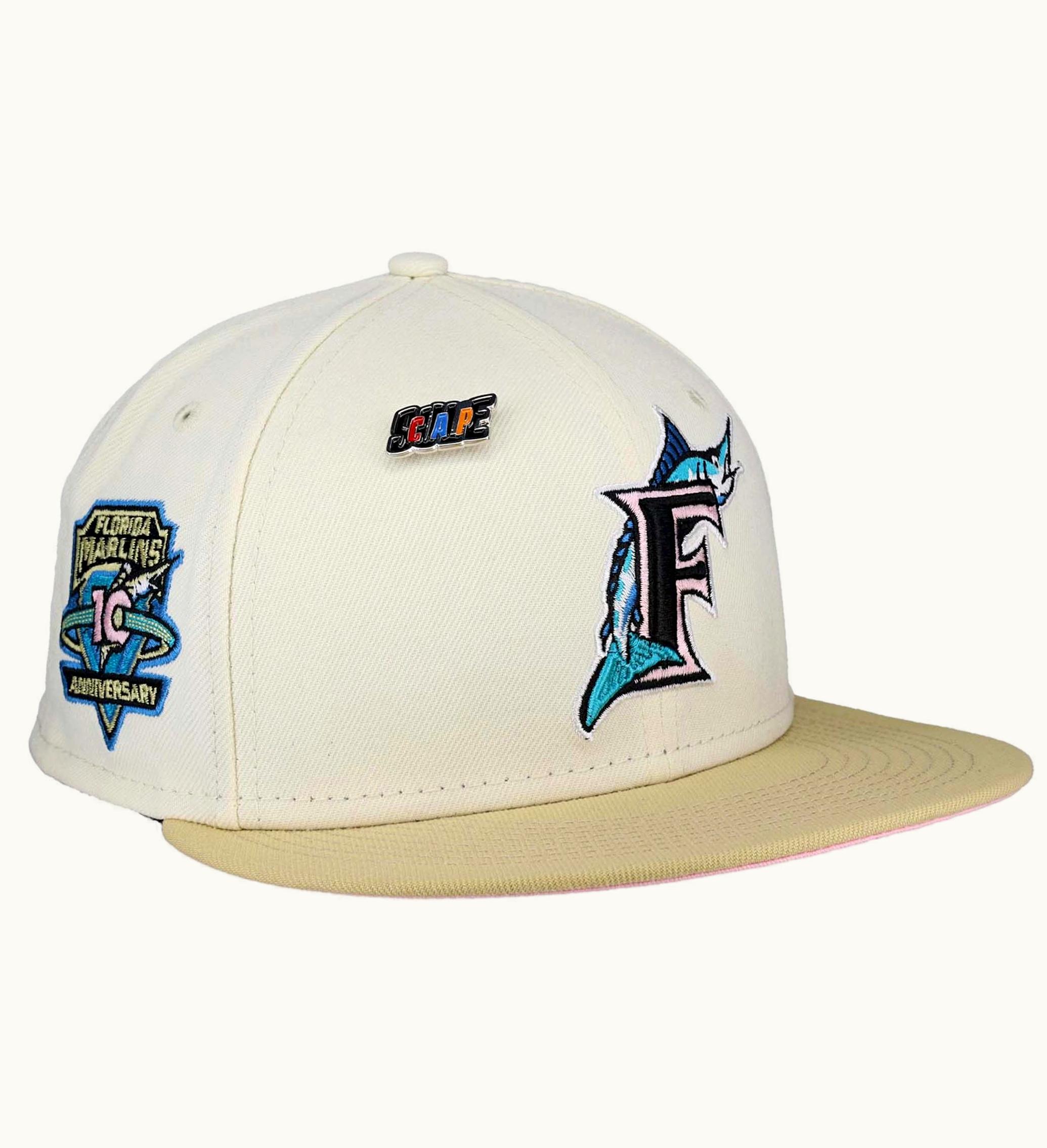 New Era New Era Florida Marlins Capsule Chrome 20 10th Anniversary 59fifty Fitted Hat White Pink