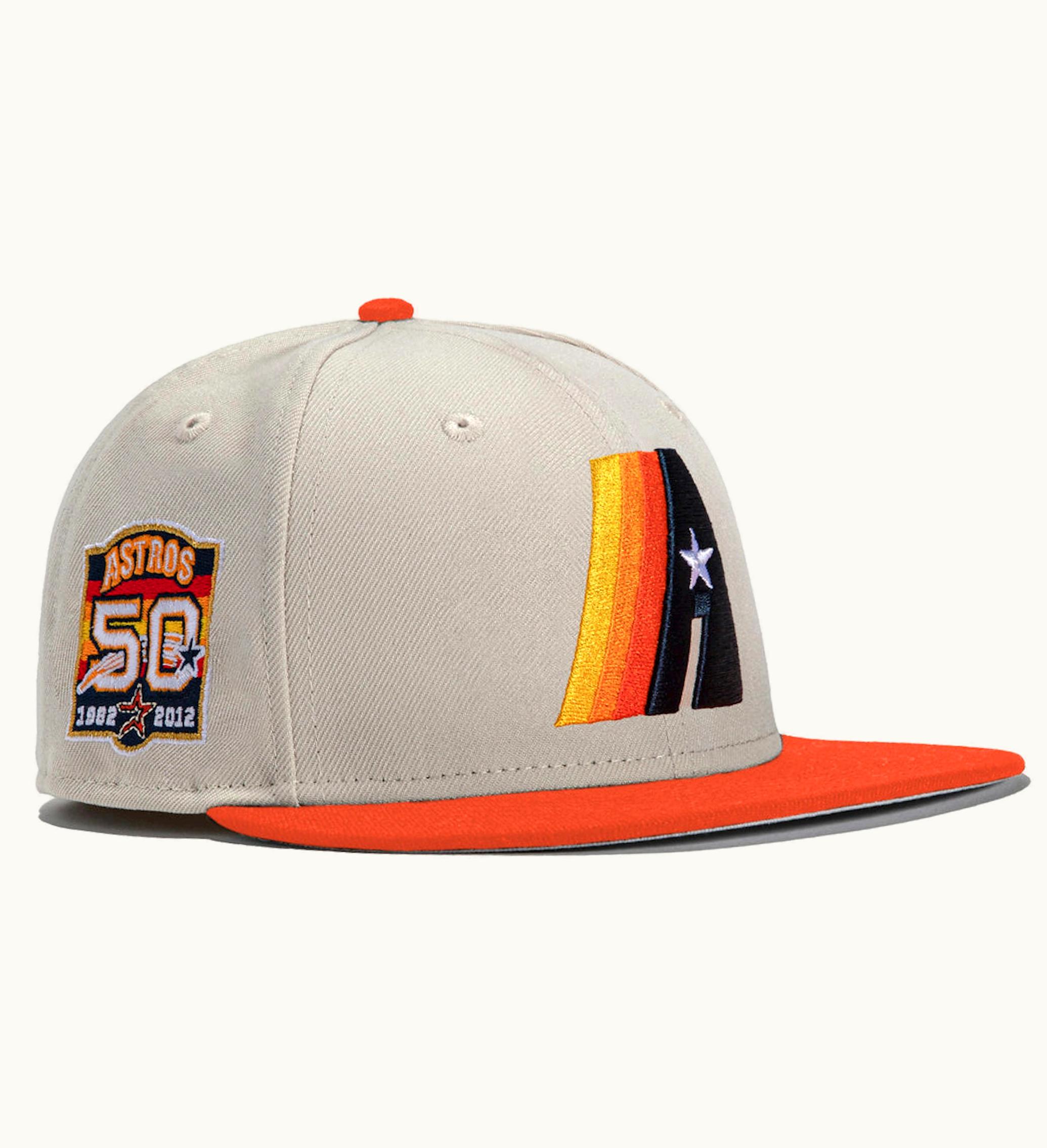 New Era New Era X Hat Club Exclusive Stone Dome Houston Astros 50th Anniversary Patch Concept 59fifty Fitted Hat Stone