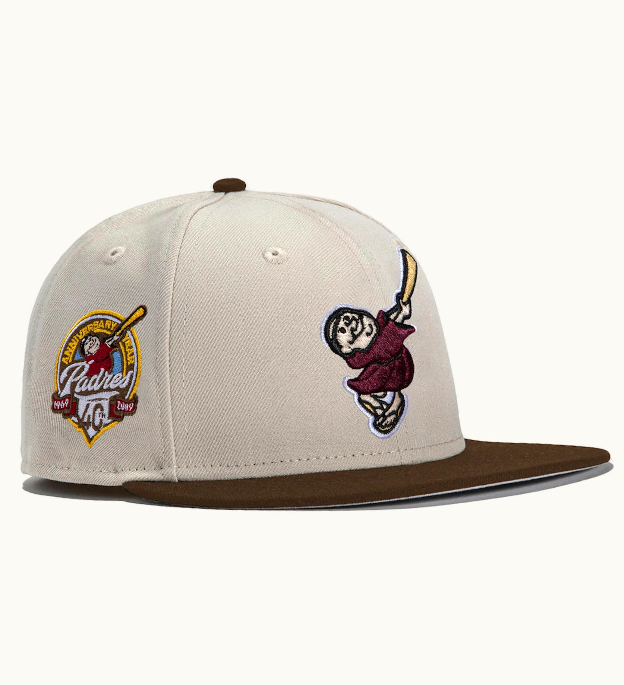 New Era New Era X Hat Club Exclusive Stone Dome San Diego Padres 40th Anniversary Patch Friar 59fifty Fitted Hat Stone