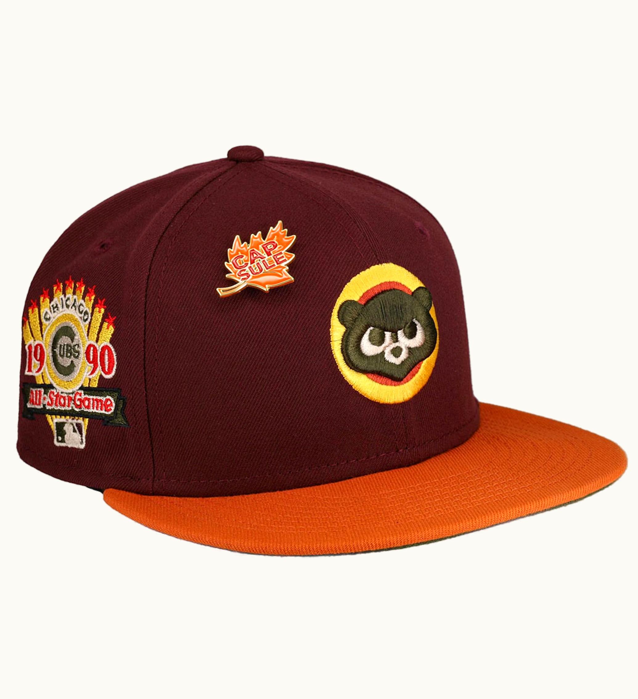 New Era Chicago Cubs Capsule Fall 20 1990 All Star Game Fitted Hat 59fifty Fitted Hat Maroon Green