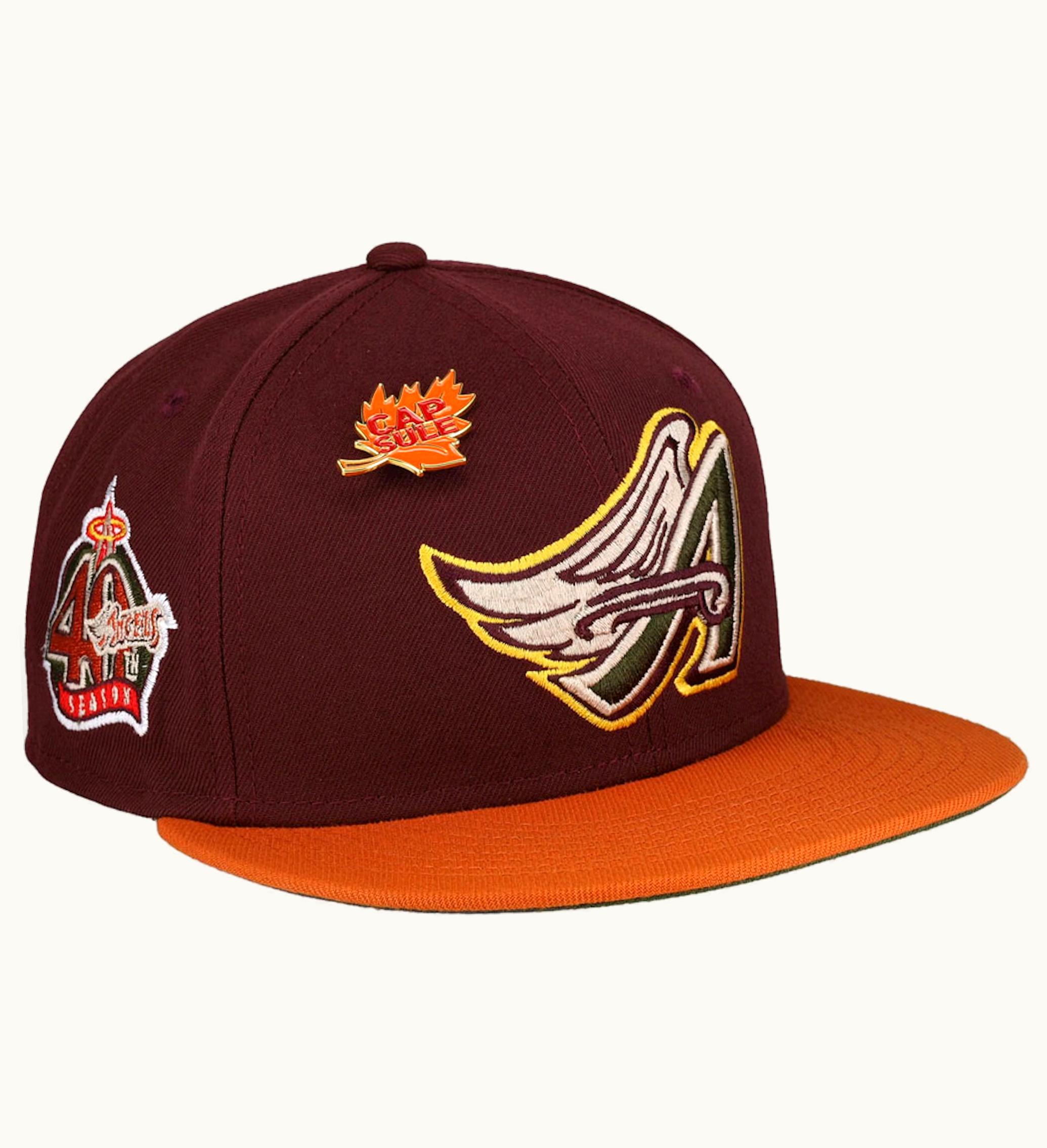New Era New Era California Angels Capsule Fall 20 40th Season Fitted Hat 59fifty Fitted Hat Maroon Green