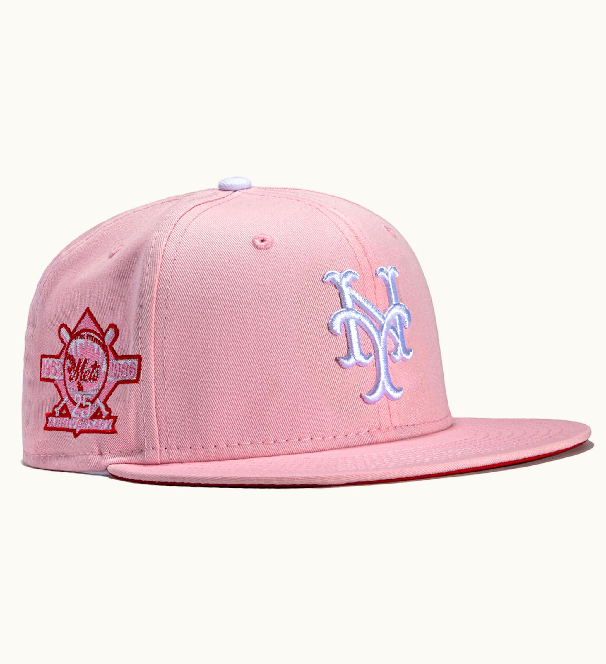 New Era New Era X Hat Club New York Mets 25th Anniversary Patch Strawberry Jam 59fifty Fitted Hat Pink