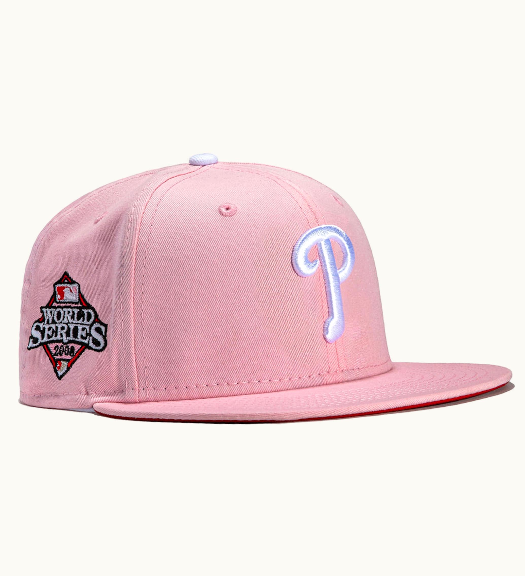 New Era New Era X Hat Club Philadelphia Phillies 2008 World Series Patch Strawberry Jam 59fifty Fitted Hat Pink