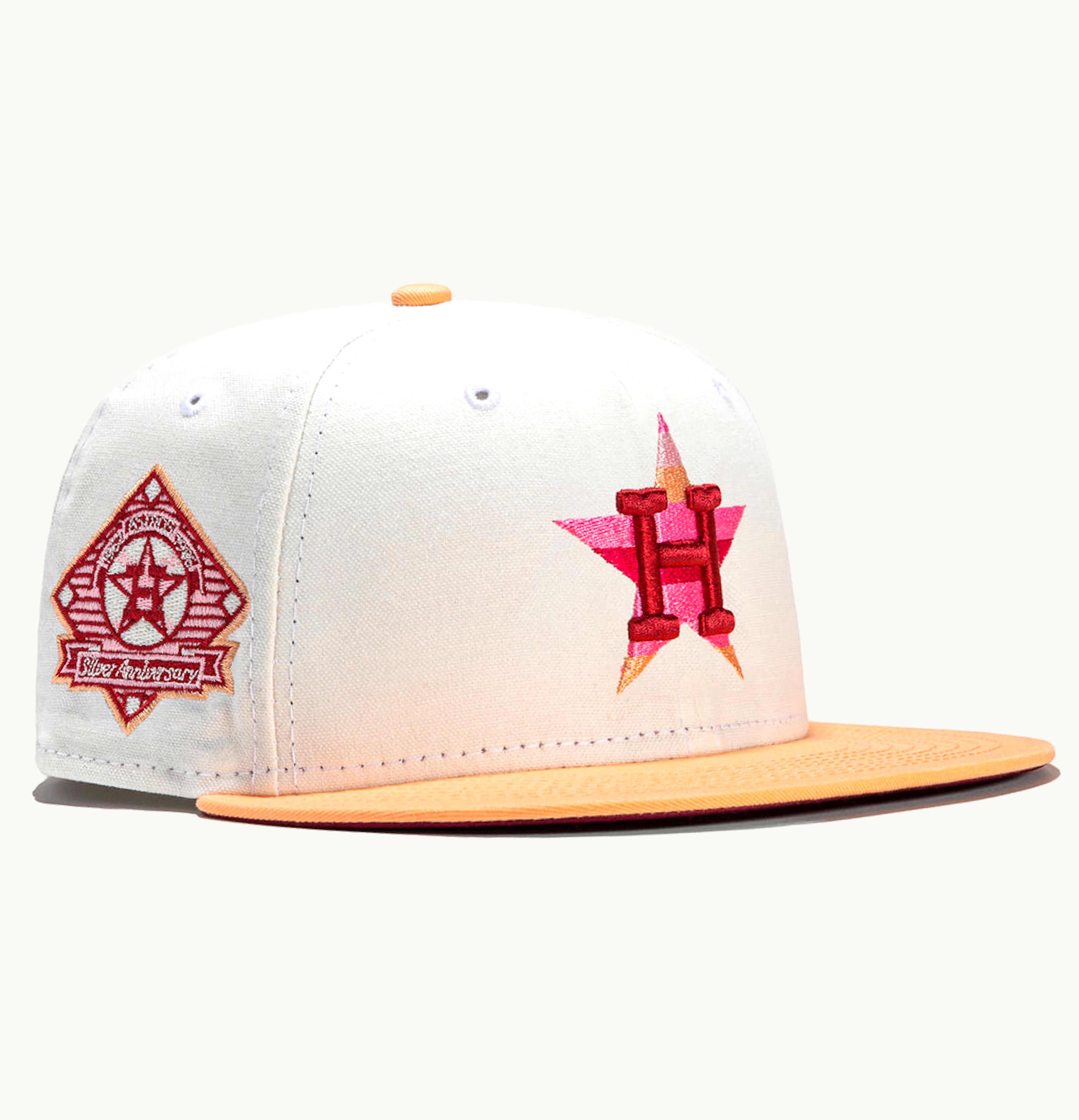 New Era New Era Houston Astros Monaco 25th Anniversary Patch Hat Club Exclusive 59fifty Fitted Hat Stone Peach