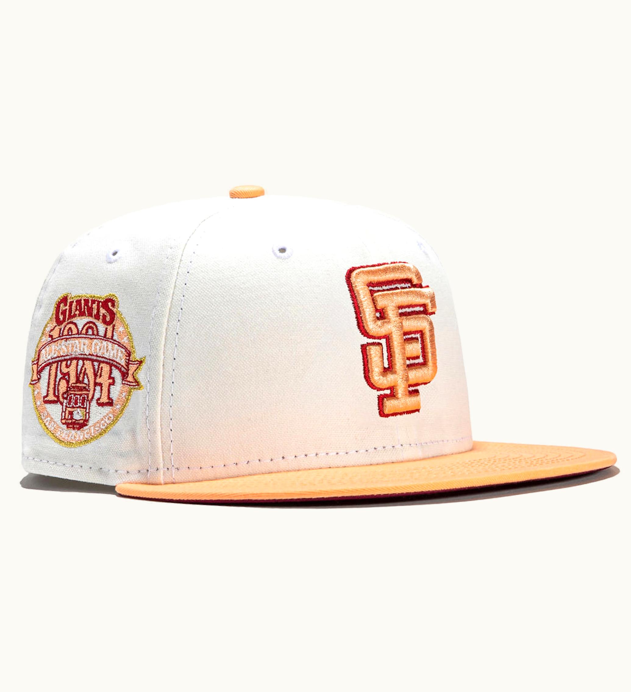 New Era San Francisco Giants Monaco 1984 All Star Game Patch Hat Club Exclusive 59fifty Fitted Hat Stone Peach