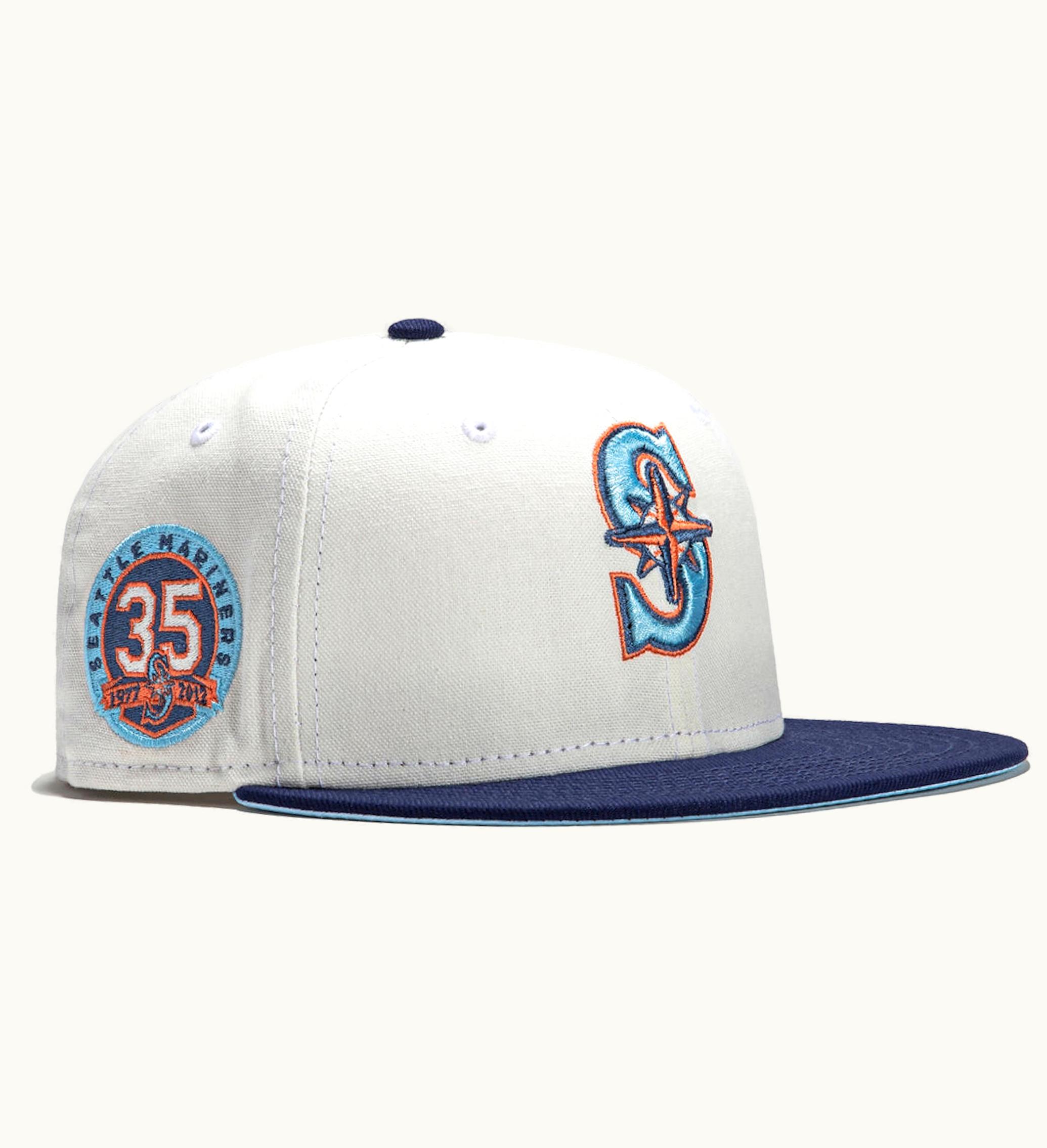 New Era New Era Seattle Mariners Monaco 35th Anniversary Patch Alternate Hat Club Exclusive 59fifty Fitted Hat Stone Peach