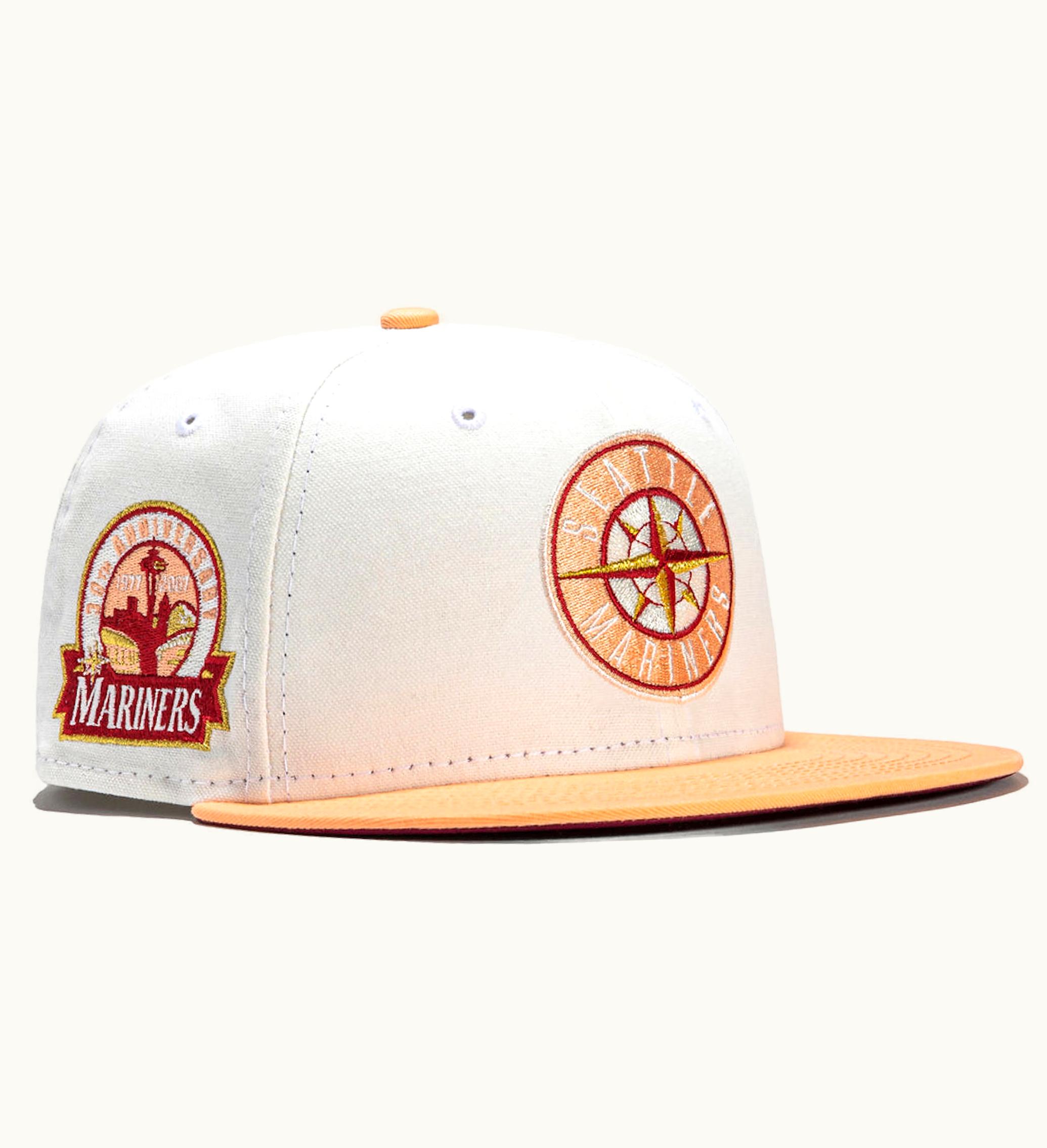 New Era New Era Seattle Mariners Monaco 30th Anniversary Patch Logo Hat Club Exclusive 59fifty Fitted Hat Stone Peach