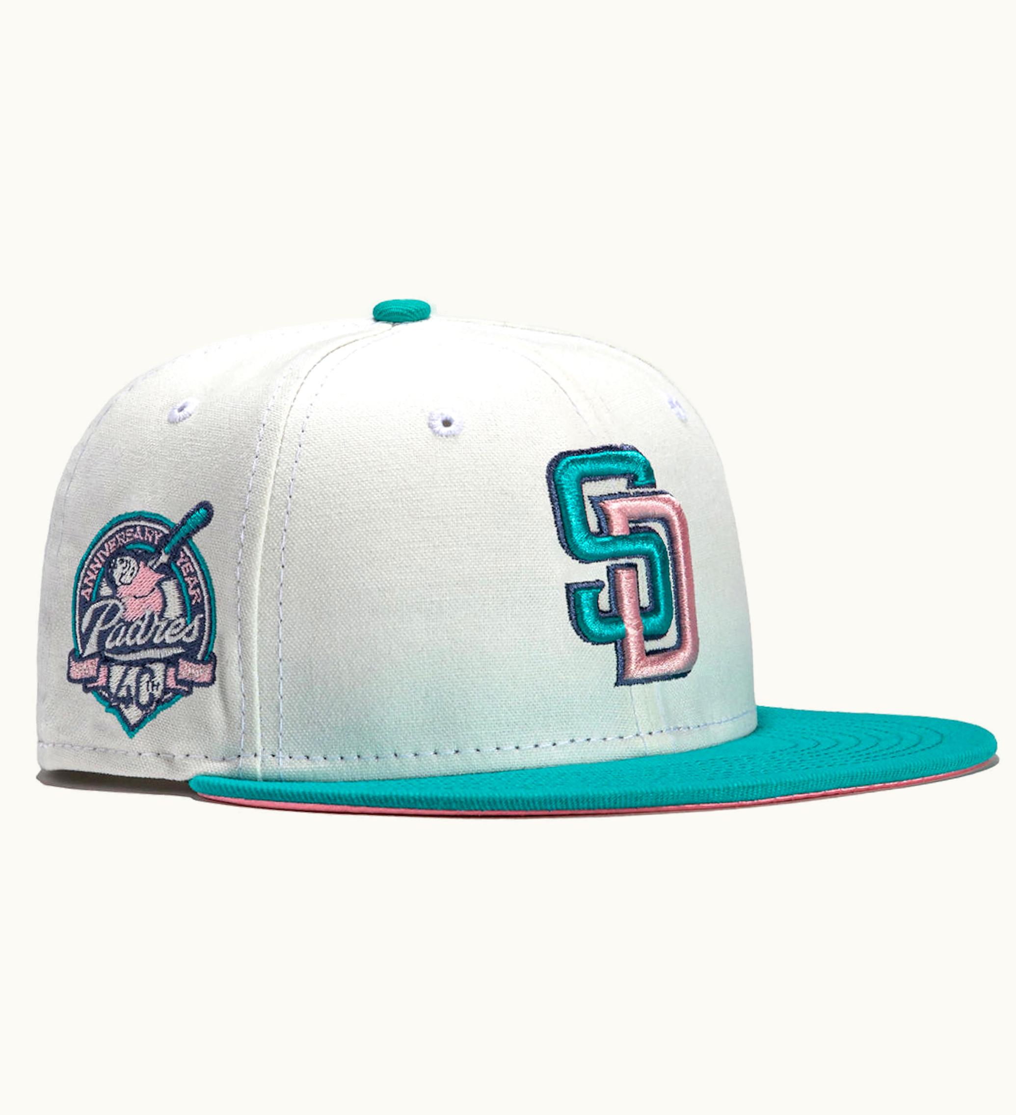 New Era New Era San Diego Padres Monaco 40th Anniversary Patch Hat Club Exclusive 59fifty Fitted Hat Stone Peach
