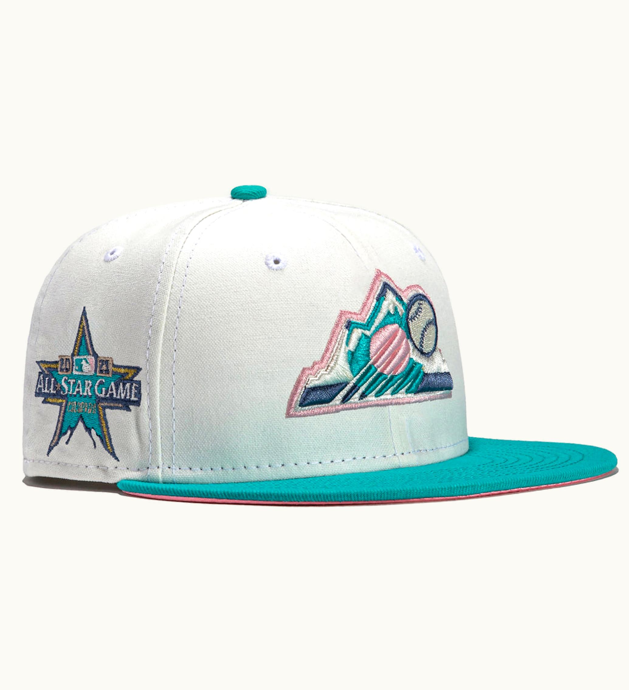 New Era New Era Colorado Rockies Monaco 2021 All Star Game Patch Bp Hat Club Exclusive 59fifty Fitted Hat Stone Peach