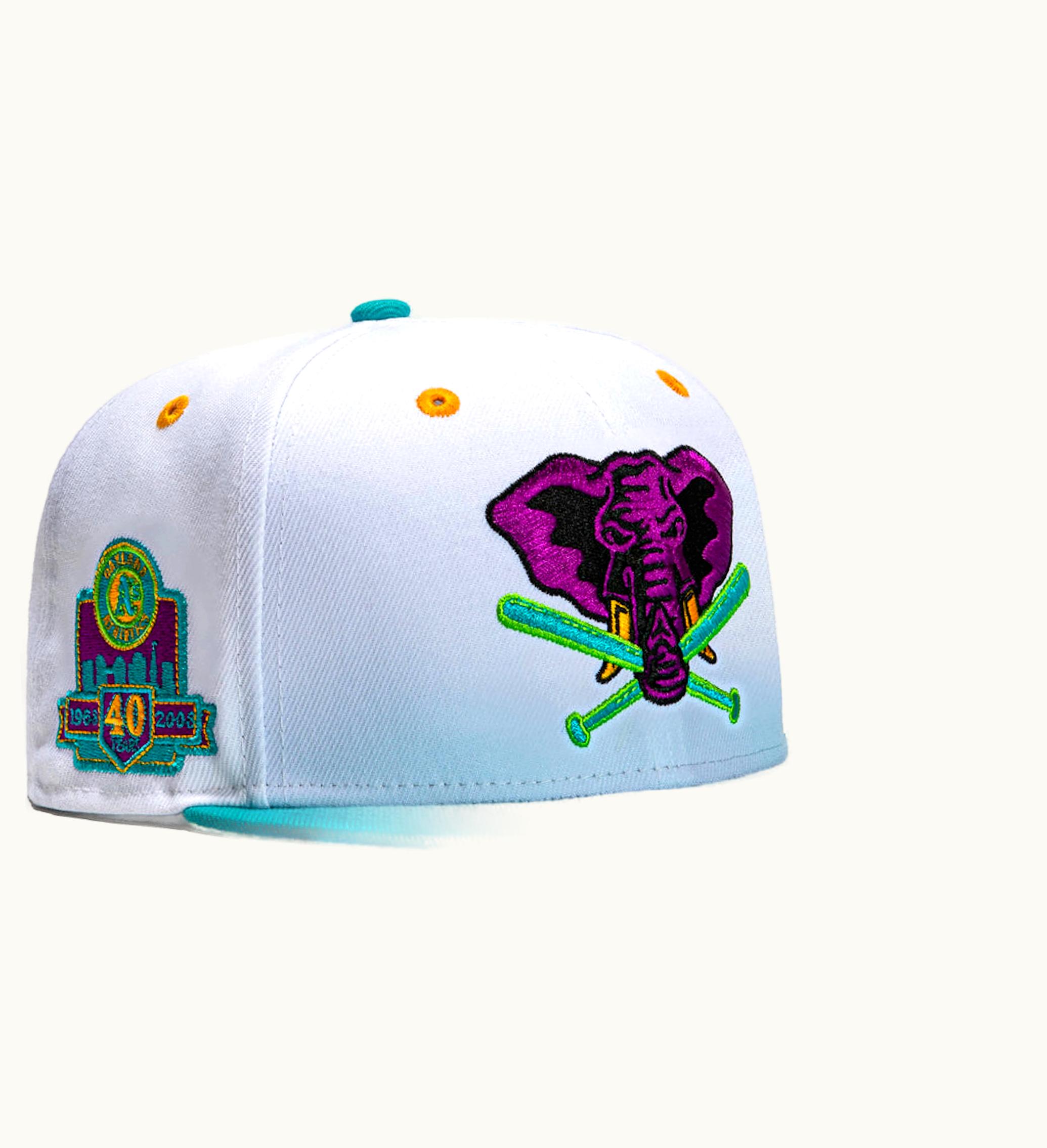 New Era New Era Oakland Athletics Dogtown 40th Anniversary Patch Stomper Hat Club Exclusive 59fifty Fitted Hat White Teal