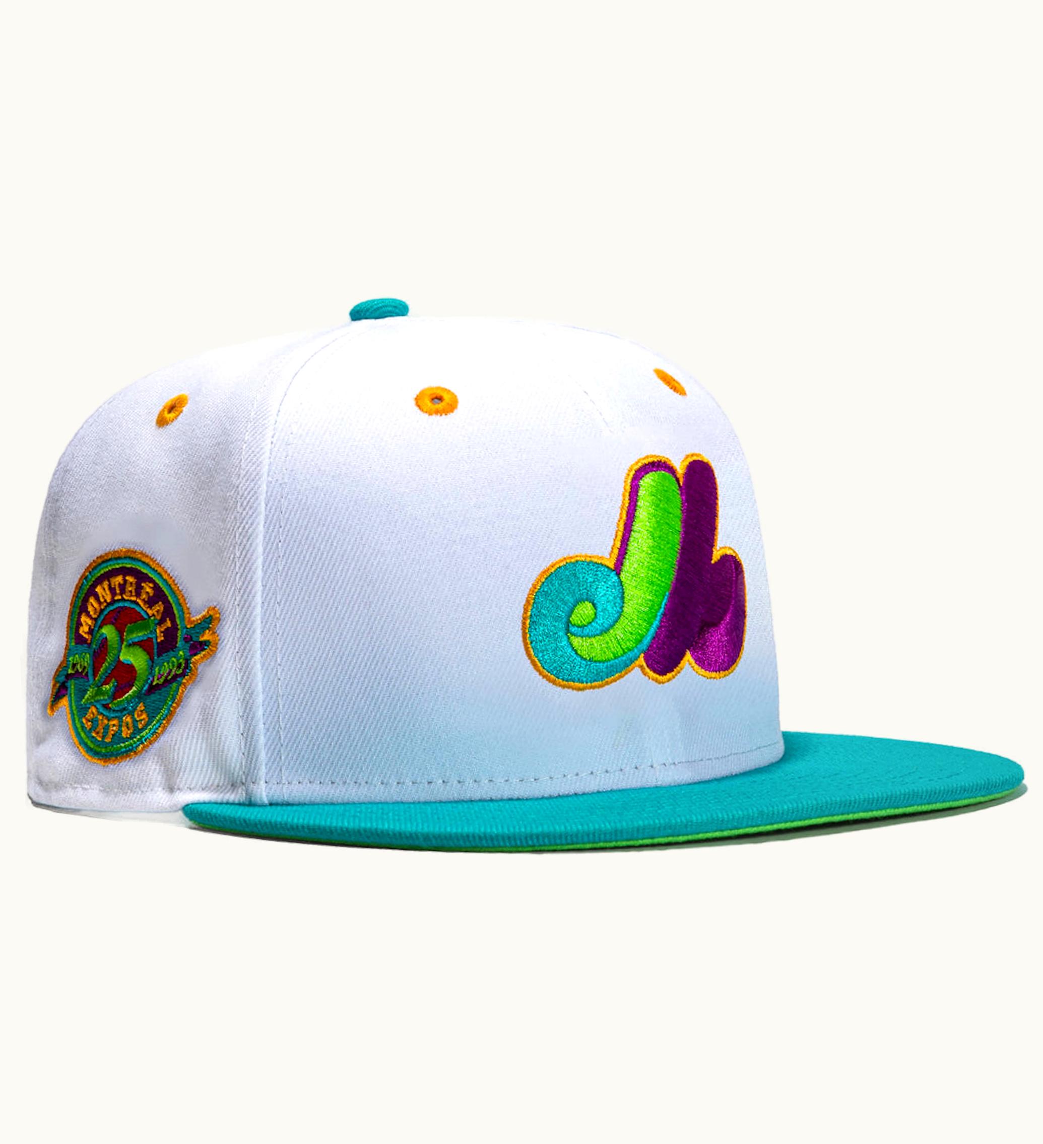 New Era New Era Montreal Expos Dogtown 25th Anniversary Patch Hat Club Exclusive 59fifty Fitted Hat White Teal