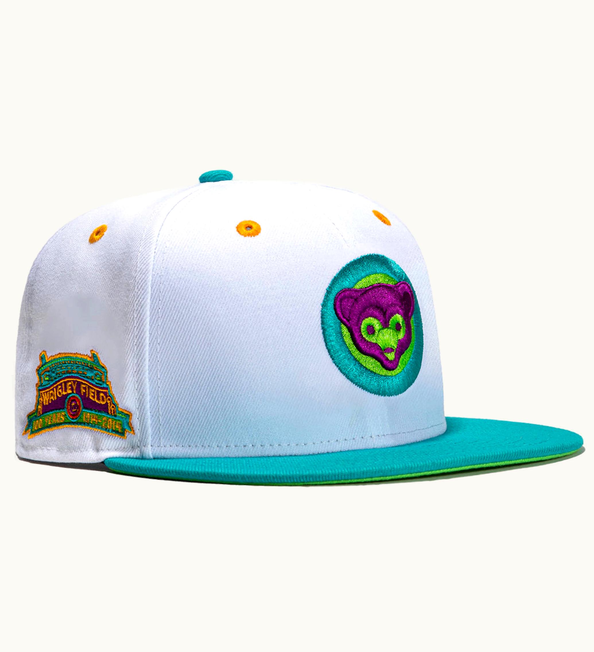 New Era New Era Chicago Cubs Dogtown Wrigley Field Patch Alternate Hat Club Exclusive 59fifty Fitted Hat White Teal