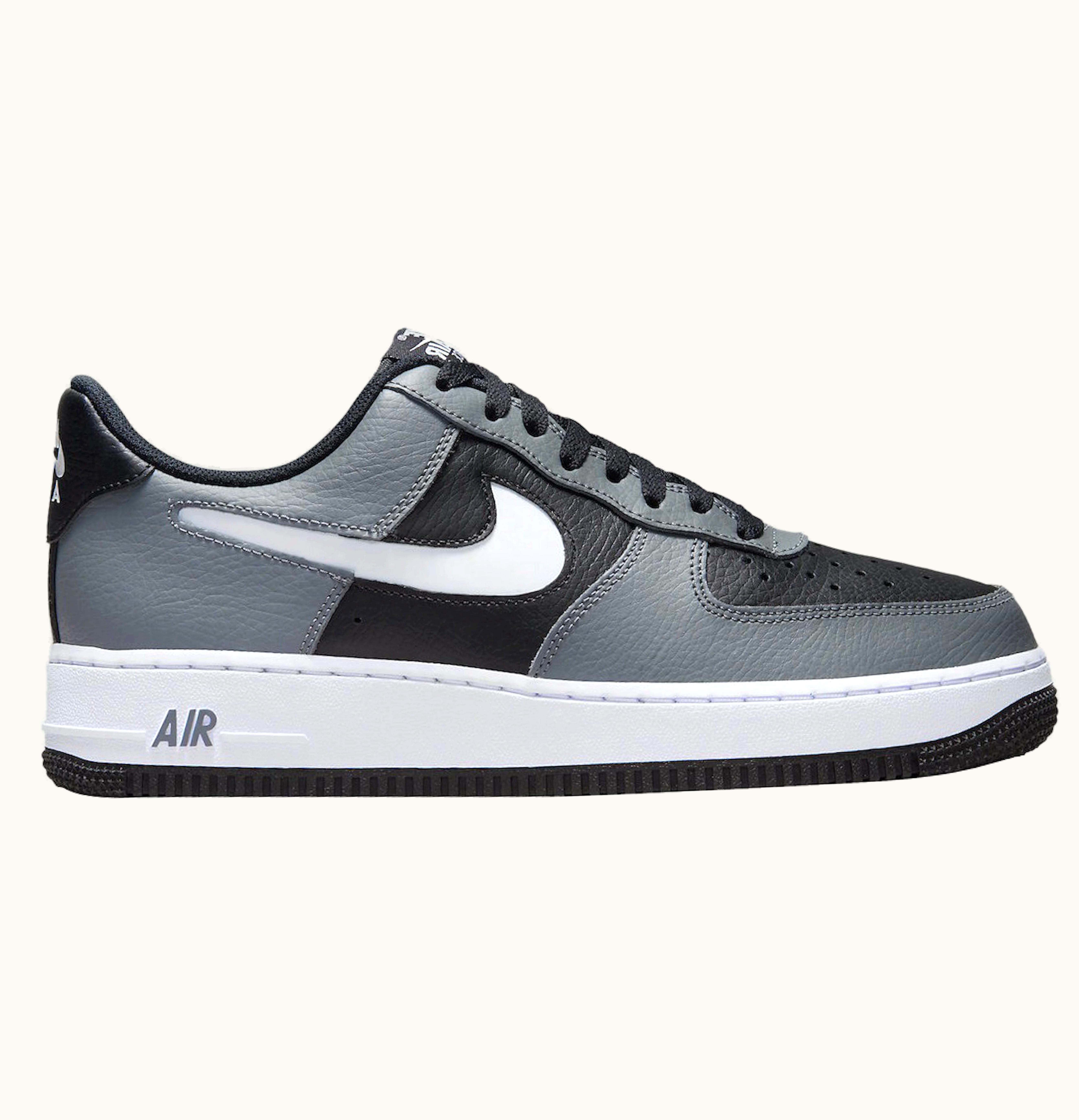 Nike Nike Air Force 1 Low Grey Black Cut Out Swoosh