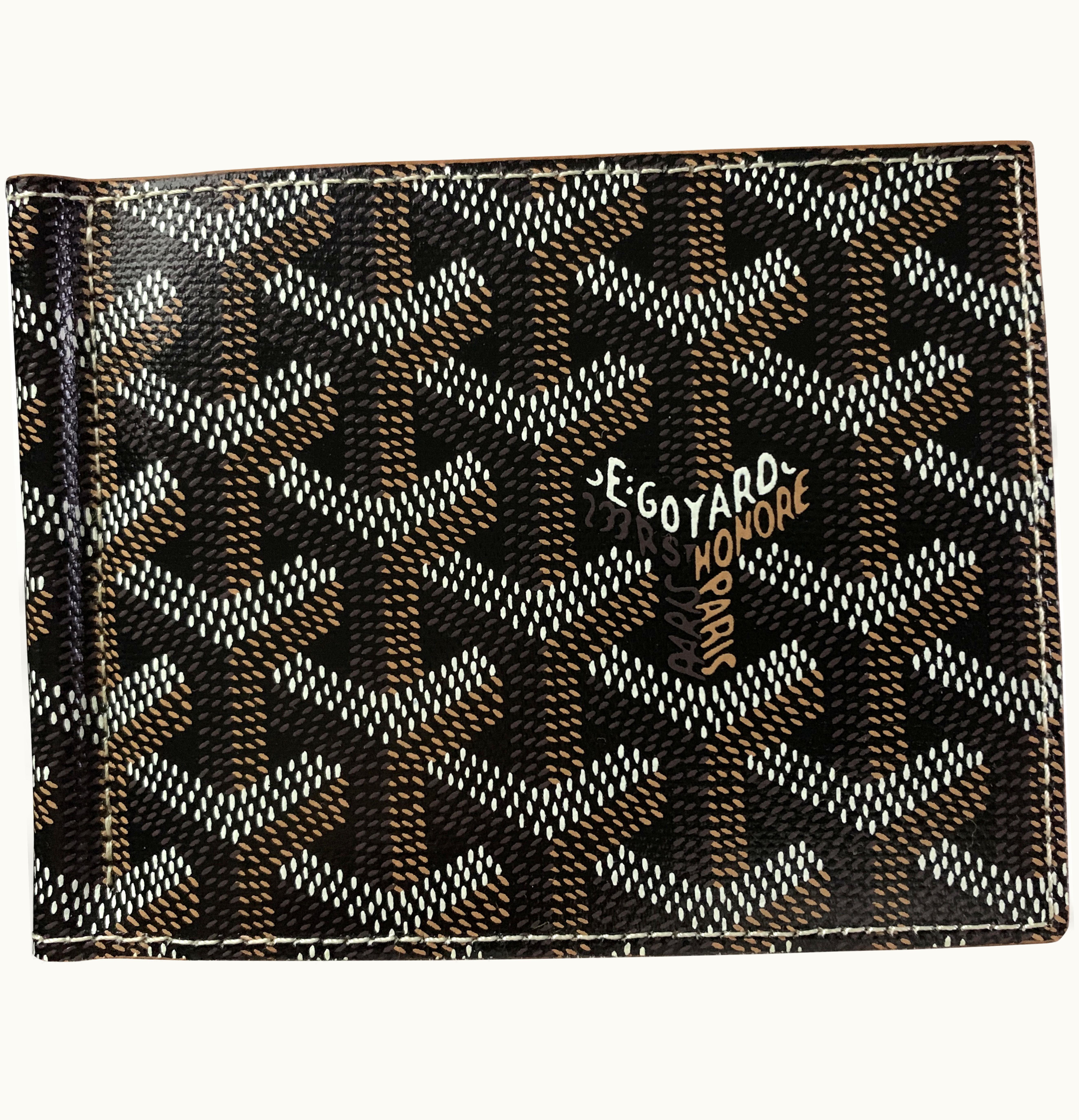 Goyard Goyard Saint Thomas Money Clip Wallet Goyardine Black Tan