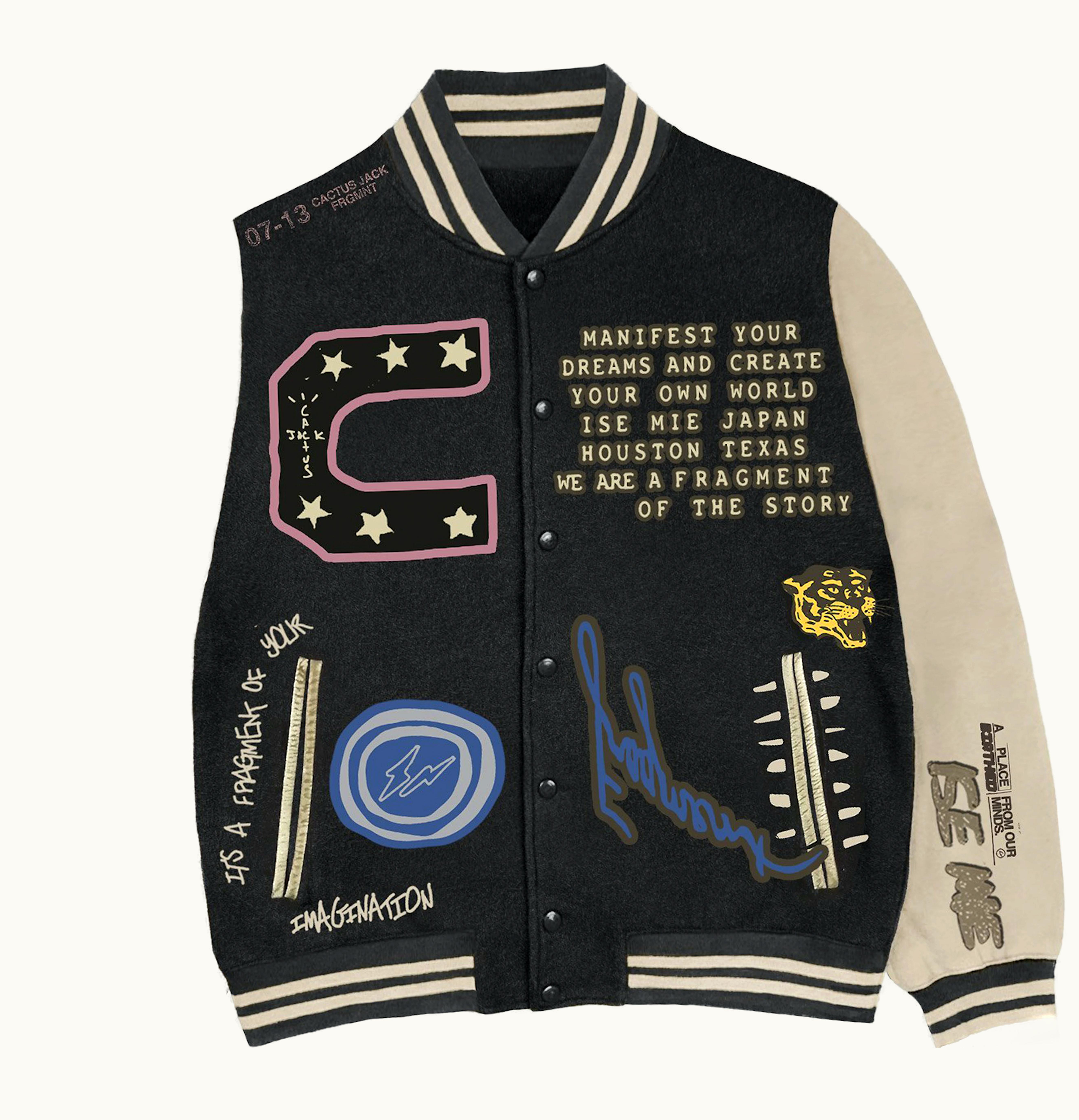 Travis Scott Travis Scott Cactus Jack For Fragment Manifest Letterman Jacket