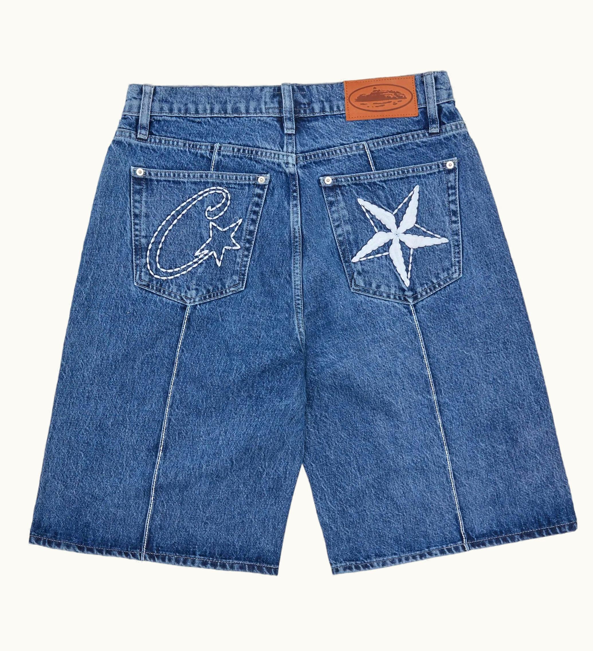 Corteiz Corteiz C Star Denim Jorts Faded Blue