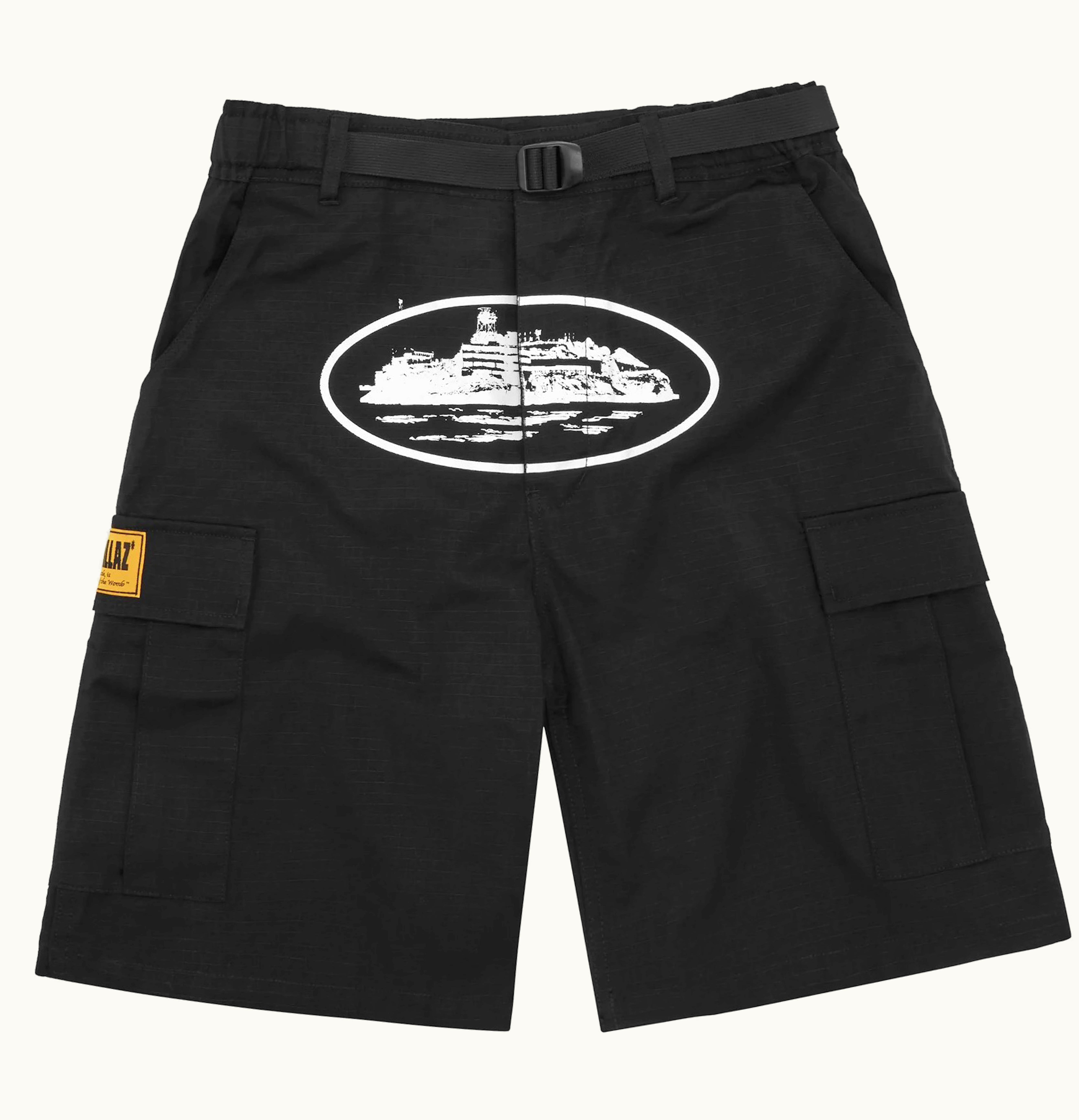 Corteiz Corteiz Alcatraz Cargo Shorts Black