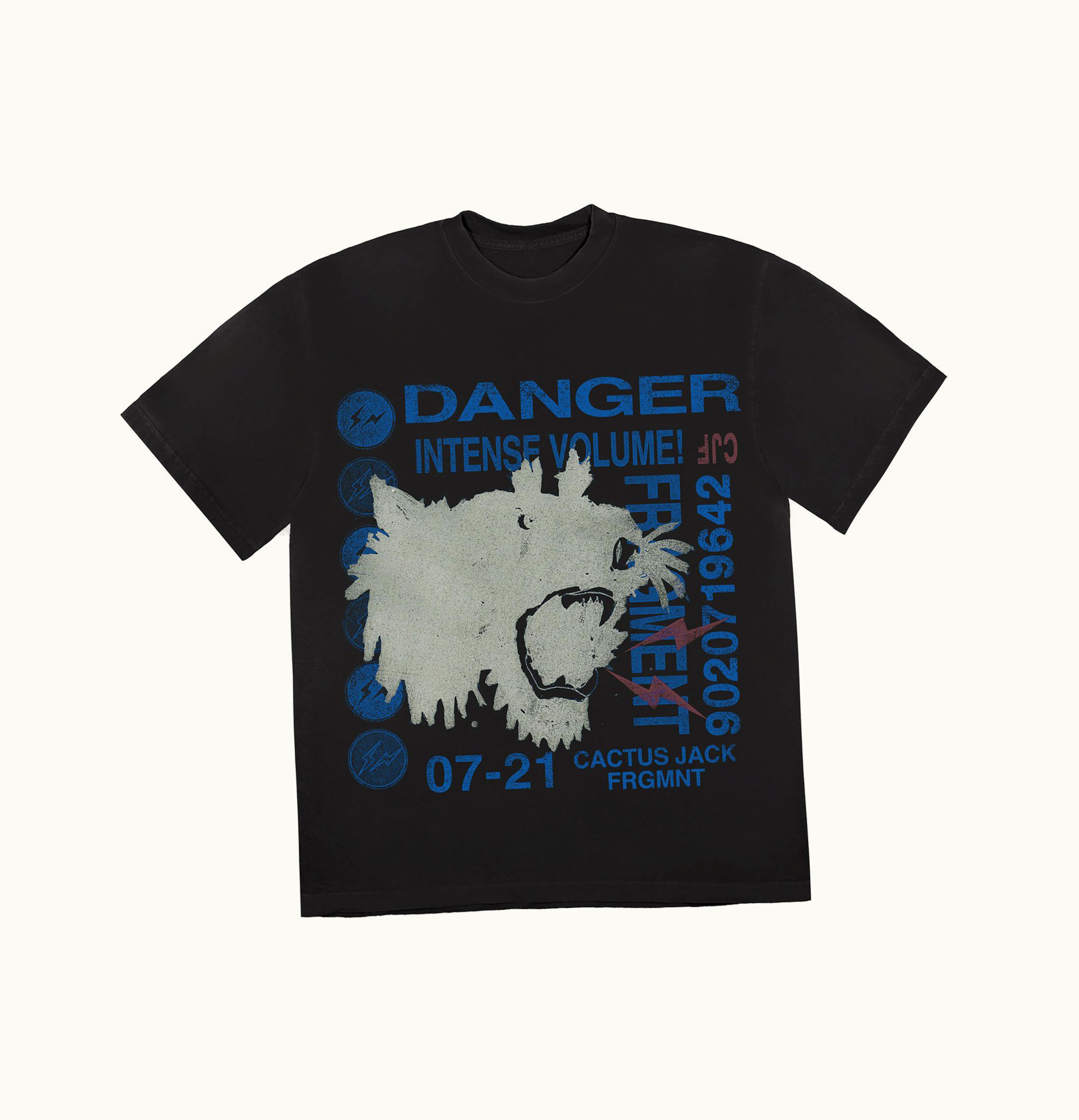 Travis Scott Travis Scott Cactus Jack For Fragment Danger Tee Washed Black