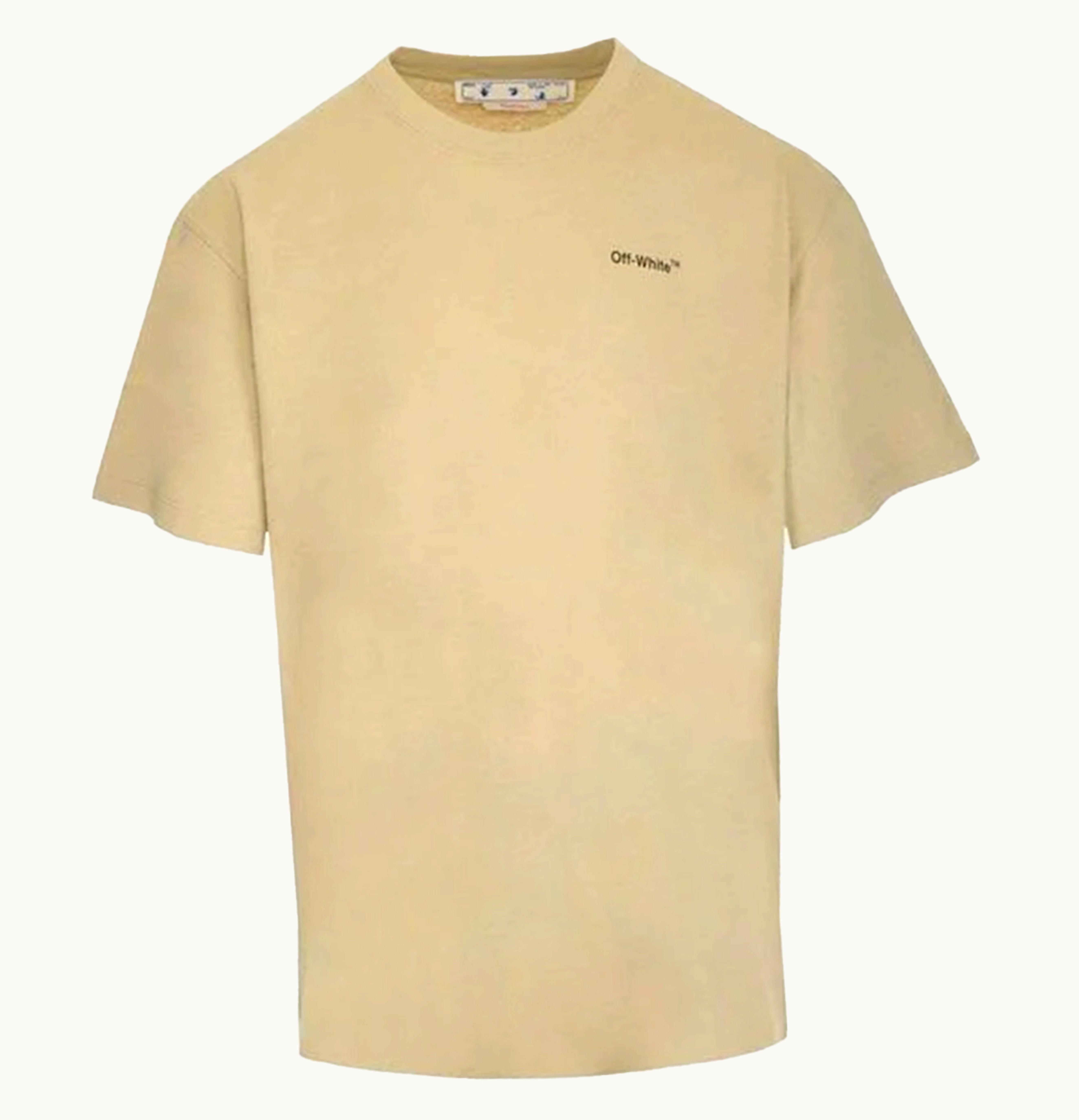 OFF-WHITE OFF WHITE Caravaggio Saint Jerome Writing Arrows Slim T Shirt Beige Black White