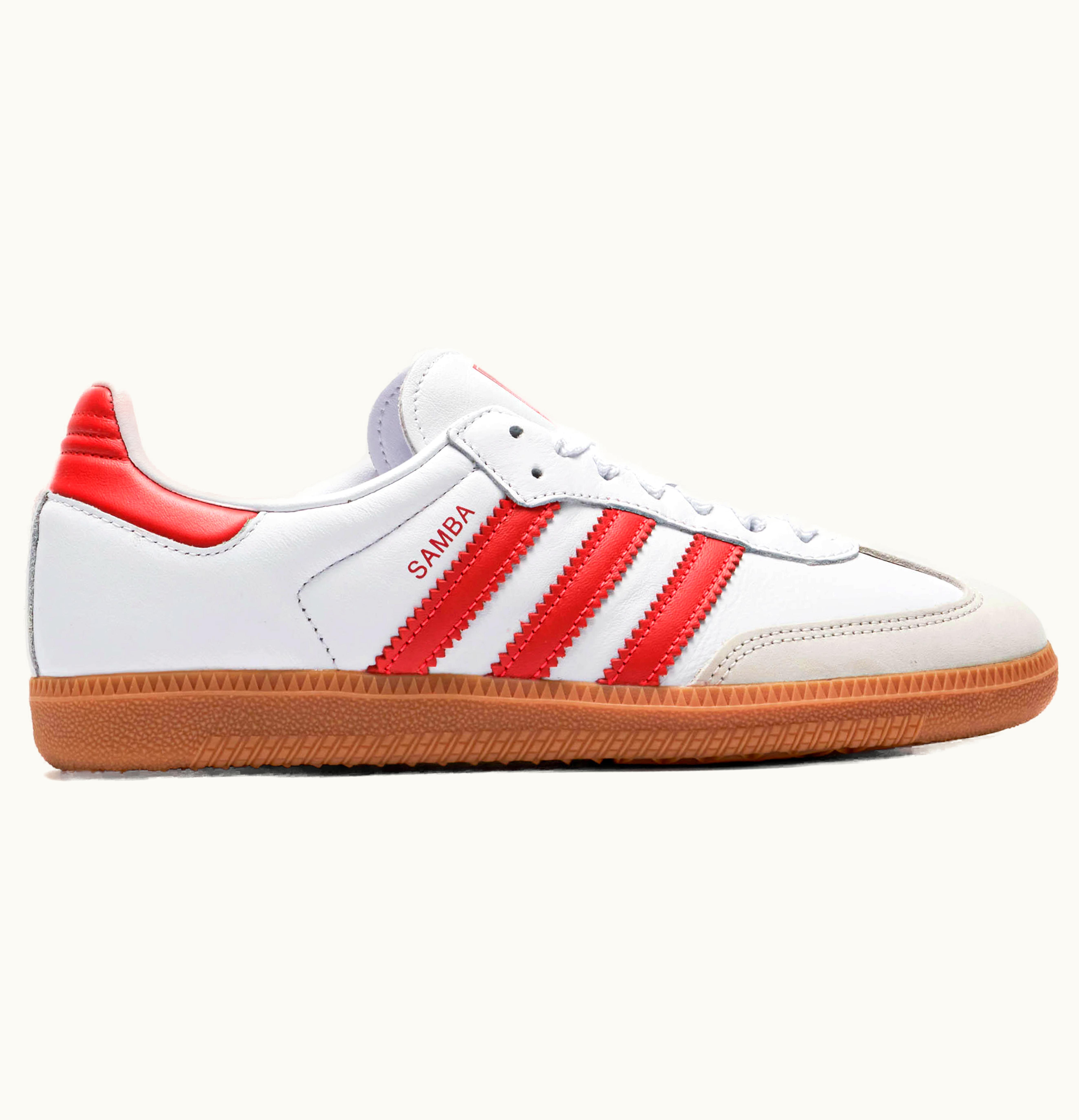 Adidas Samba OG White Solar Red Gum Womens