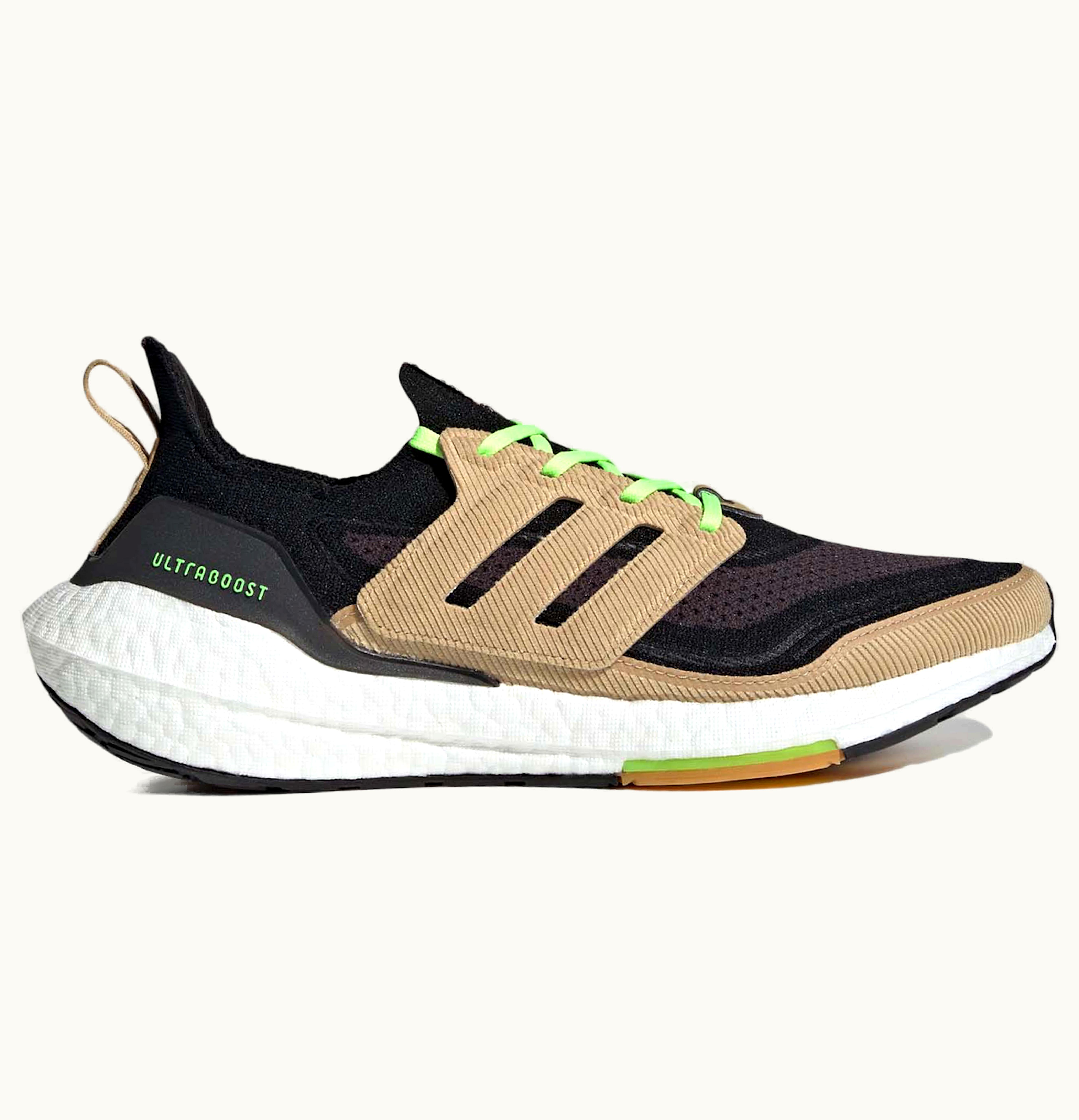 Adidas Ultra Boost 21 Black Beige Tone Green